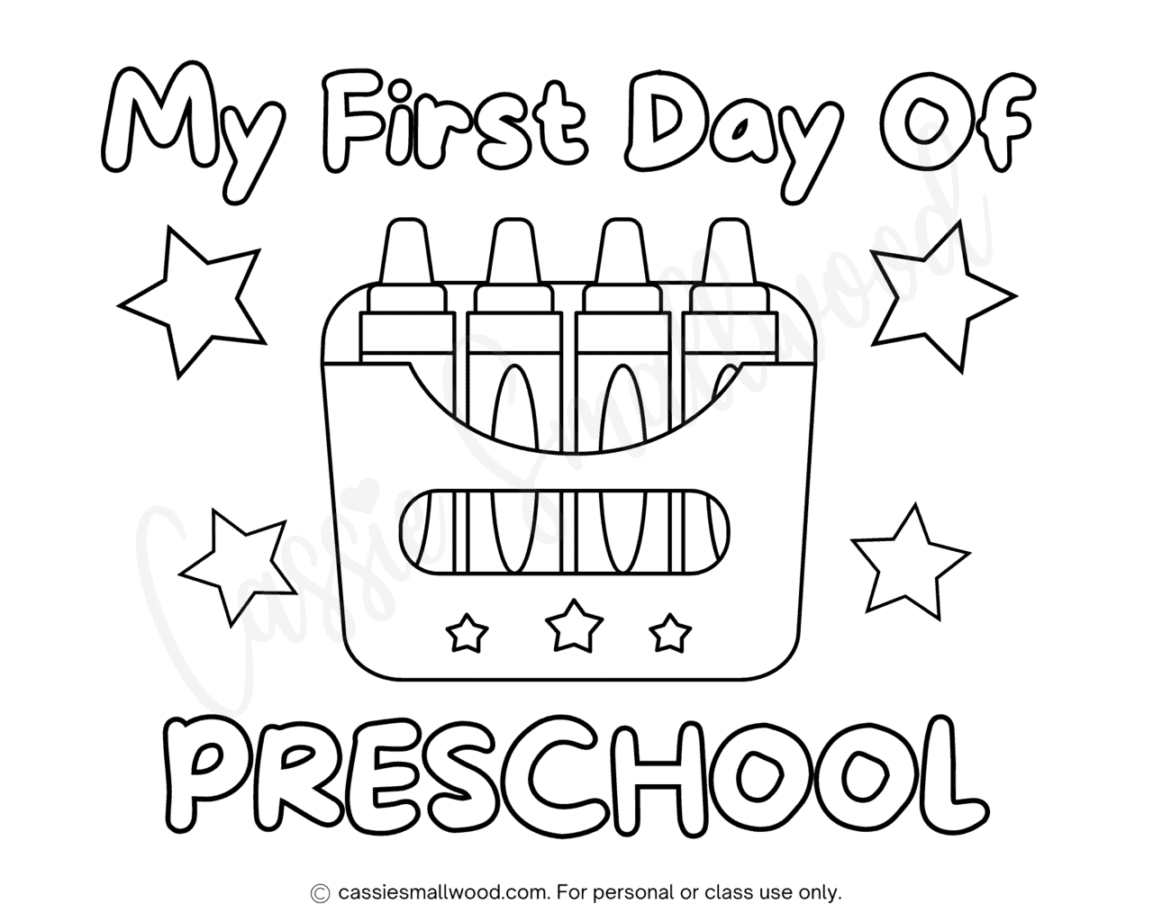 First Day Of Preschool Sign Coloring Page Cassie Smallwood First Day Of Preschool Sign Coloring Page Cassie Smallwood