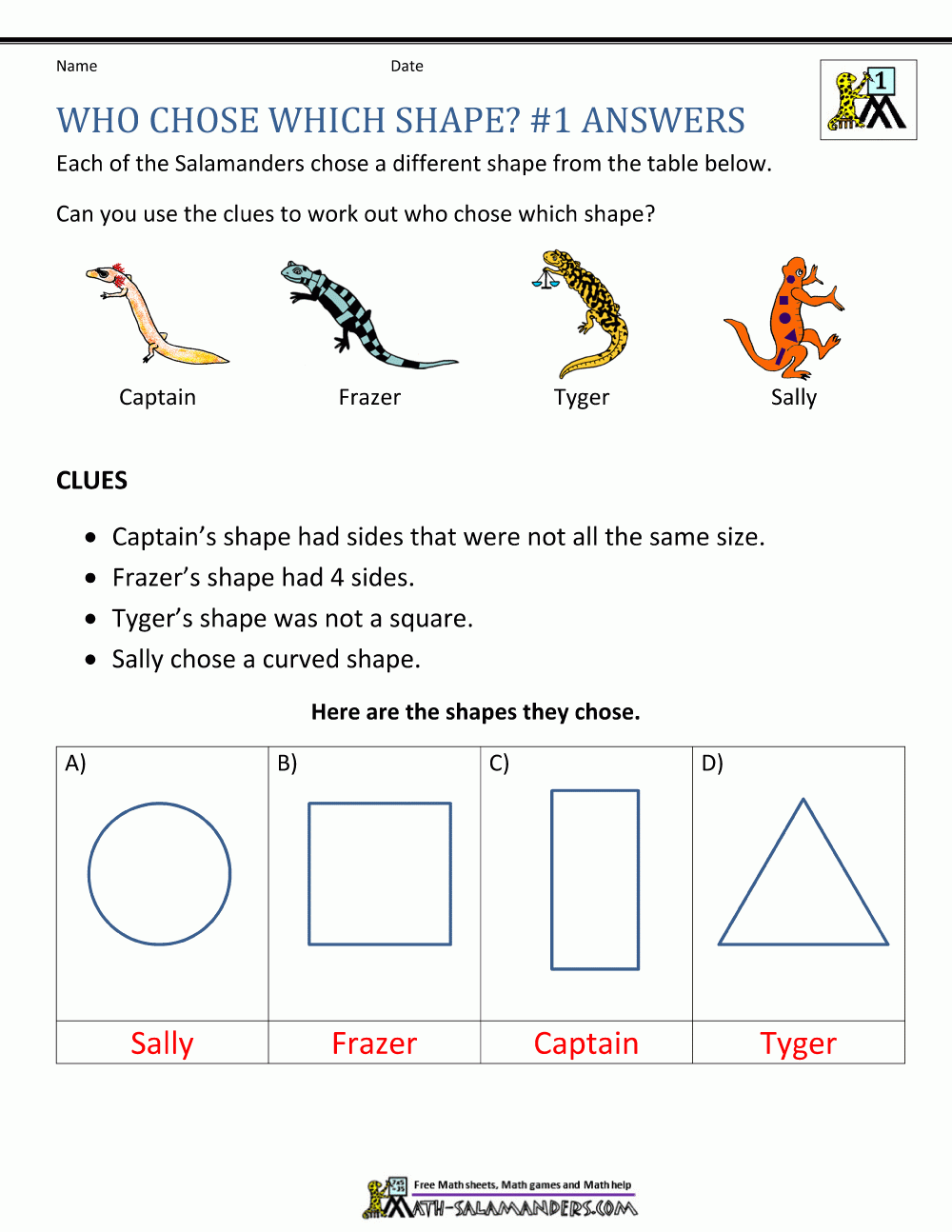 Free Reasoning Worksheets For Grade 1
