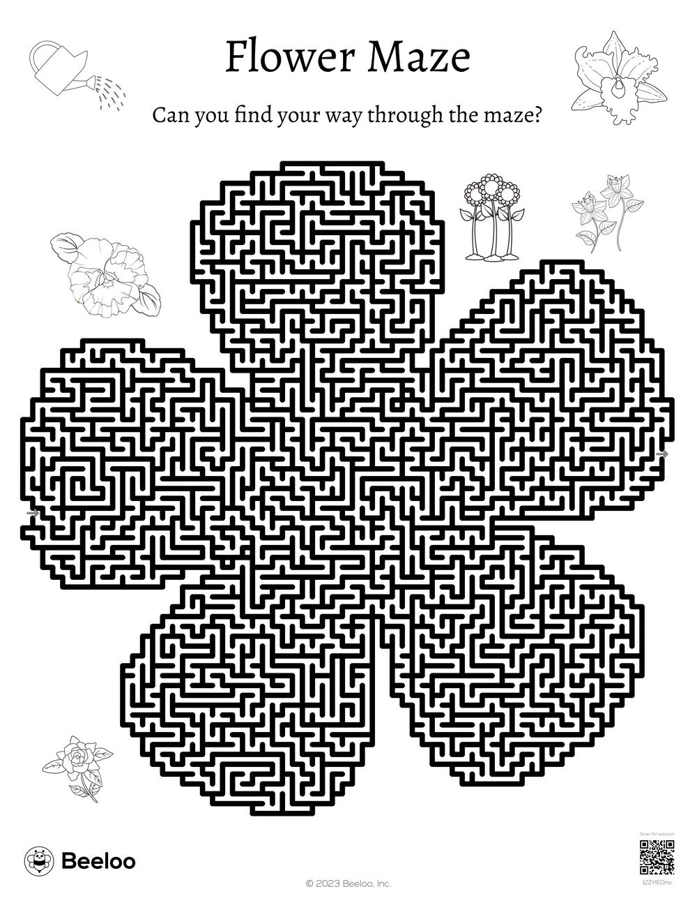 Flower themed Mazes Beeloo Printable Crafts And Activities For Kids