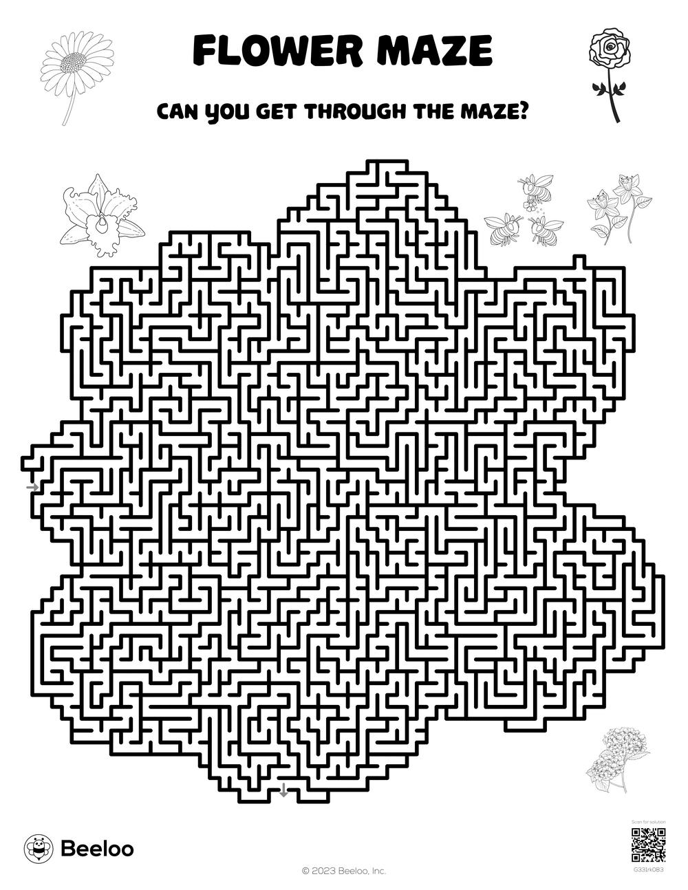 Flower themed Mazes Beeloo Printable Crafts And Activities For Kids