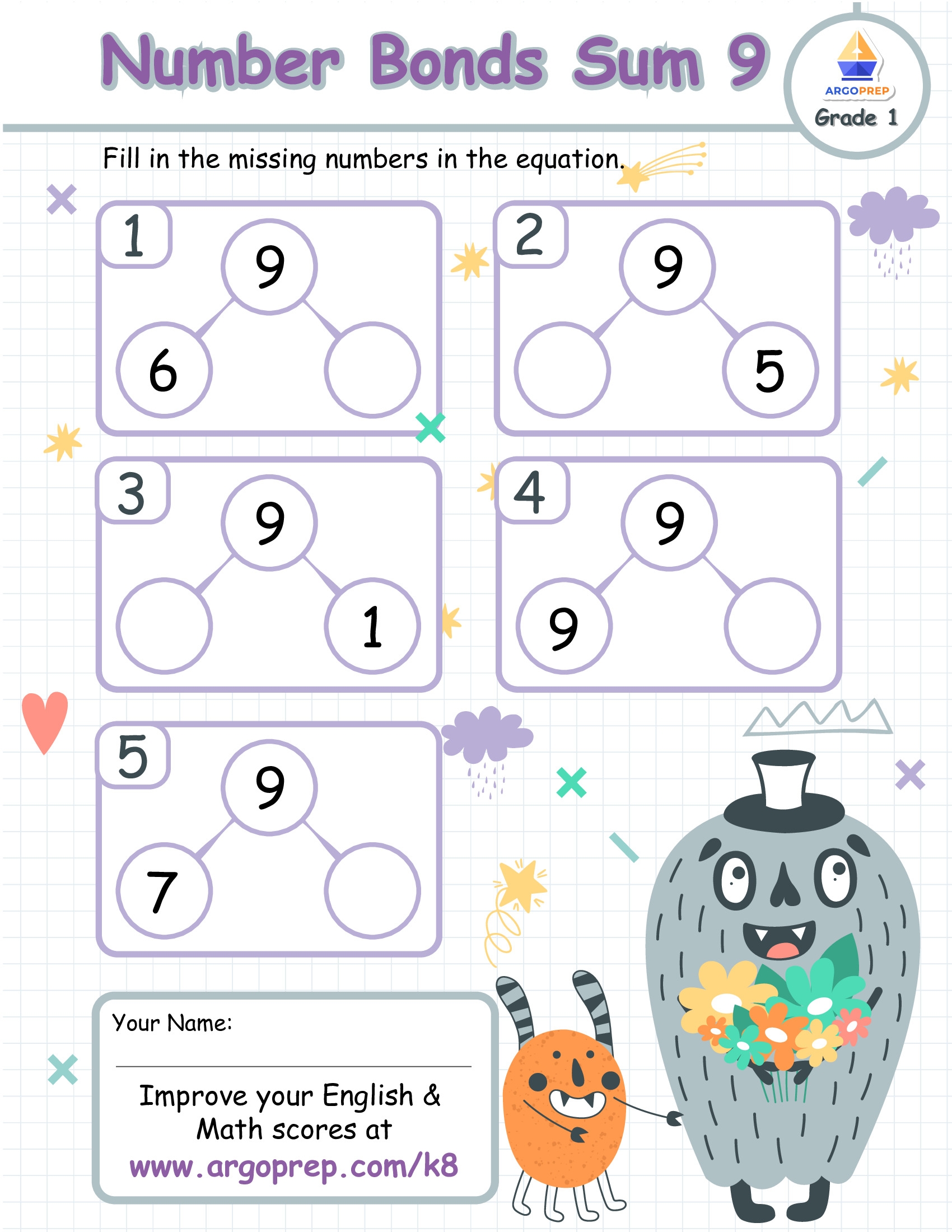 Flowers For The Number Bonds ArgoPrep