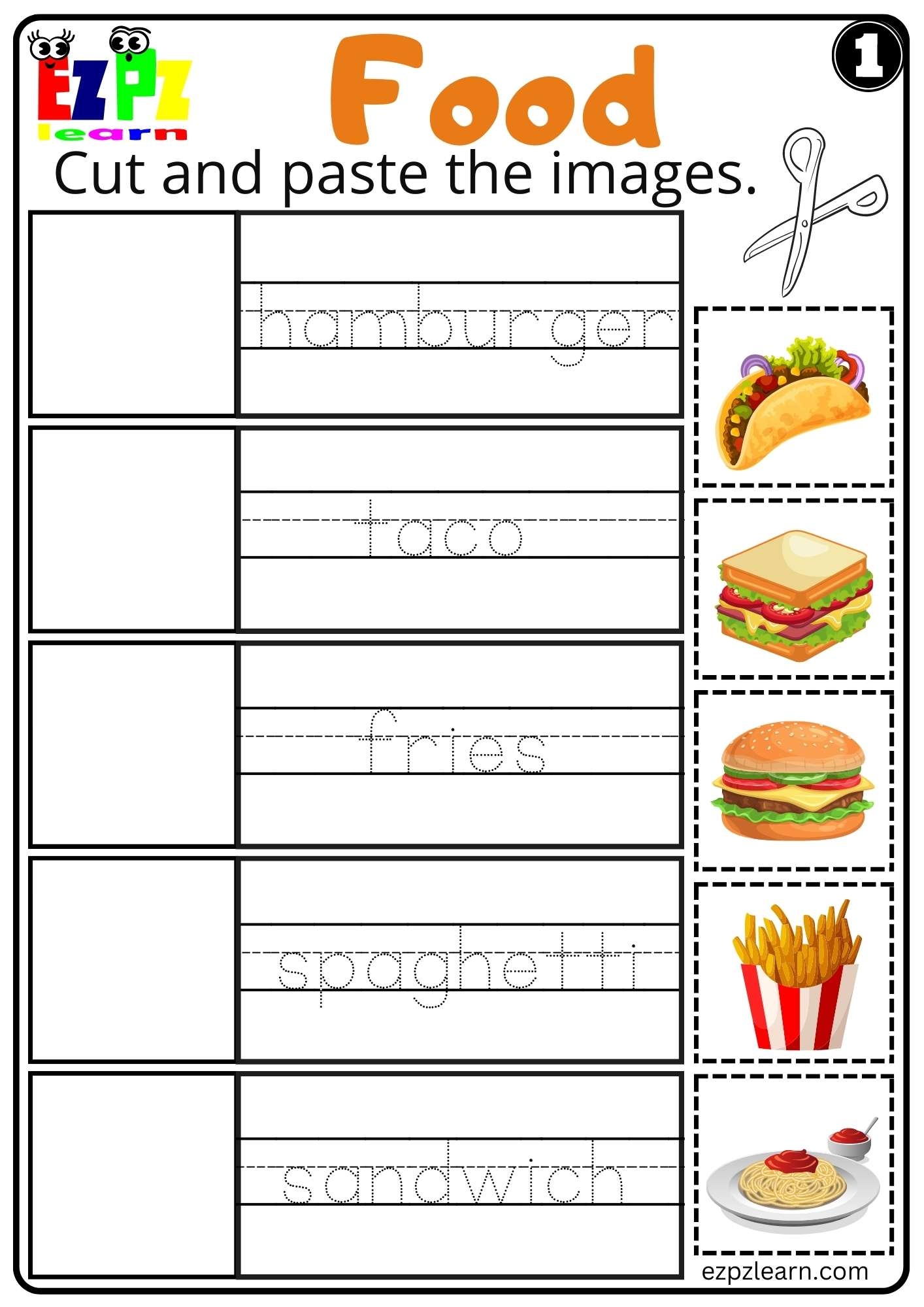Food Circle And Write Worksheet For ESL And Kindergarten K5 Set 1 Free PDF Download Ezpzlearn Food Circle And Write Worksheet For ESL And Kindergarten K5 Set 1 Free PDF Download Ezpzlearn