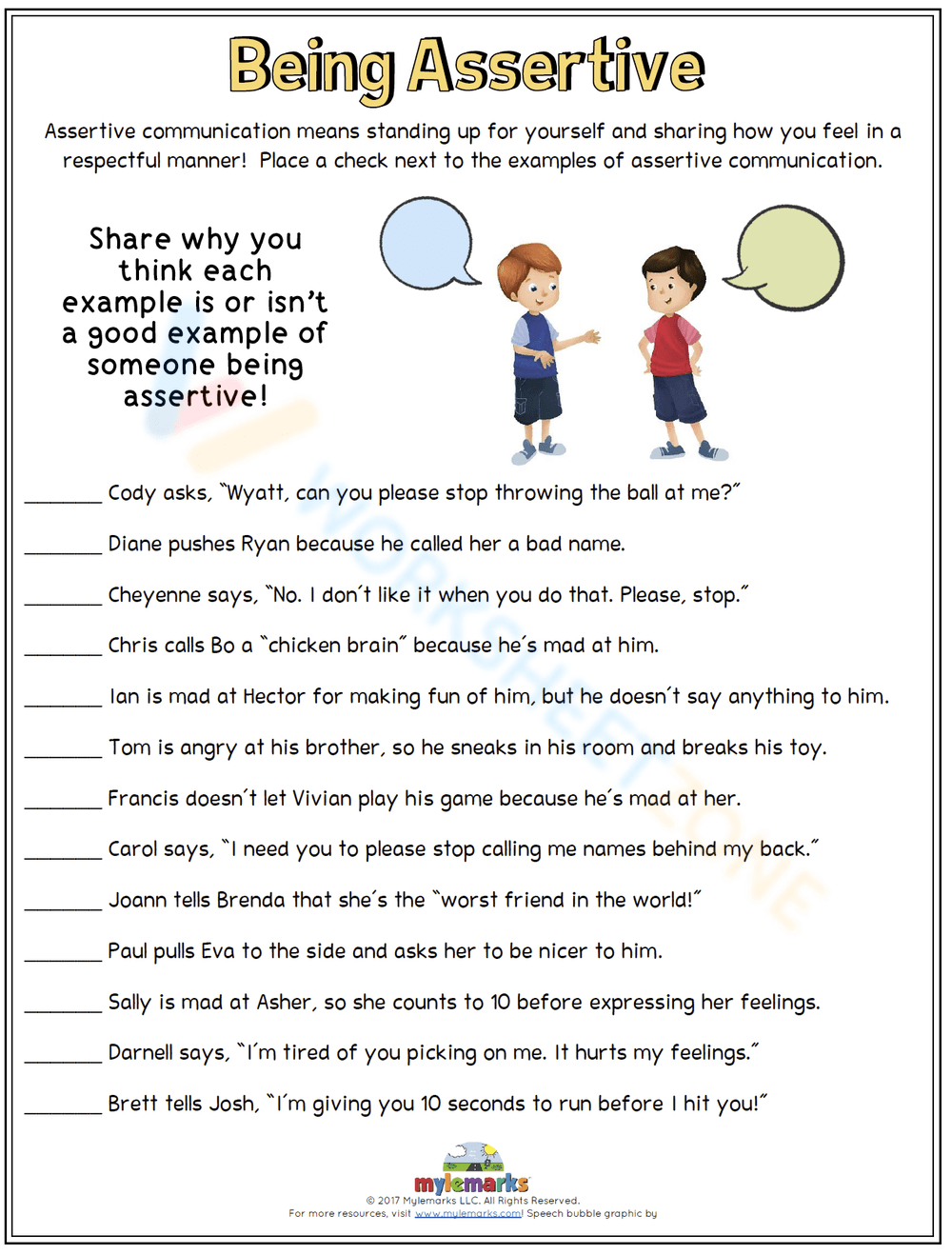 Communication Printable Worksheets