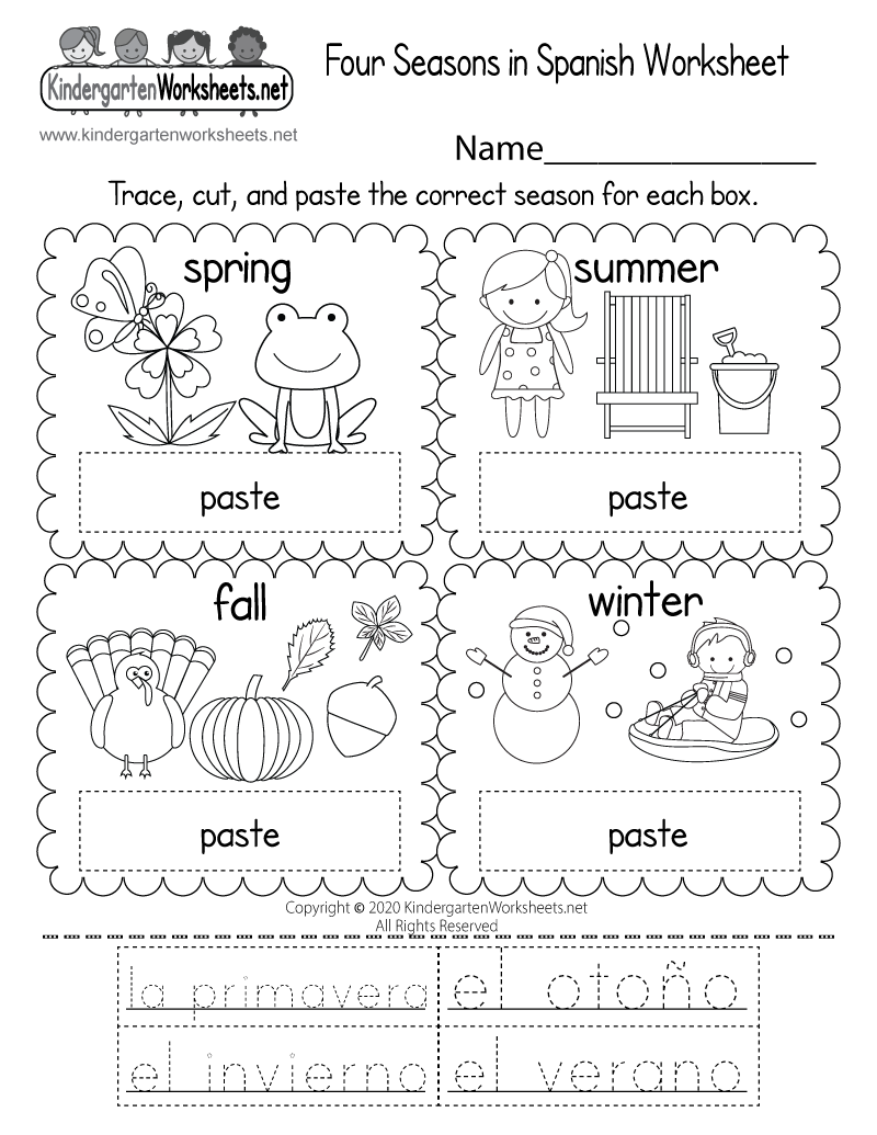Free Printable Spanish Color Worksheet