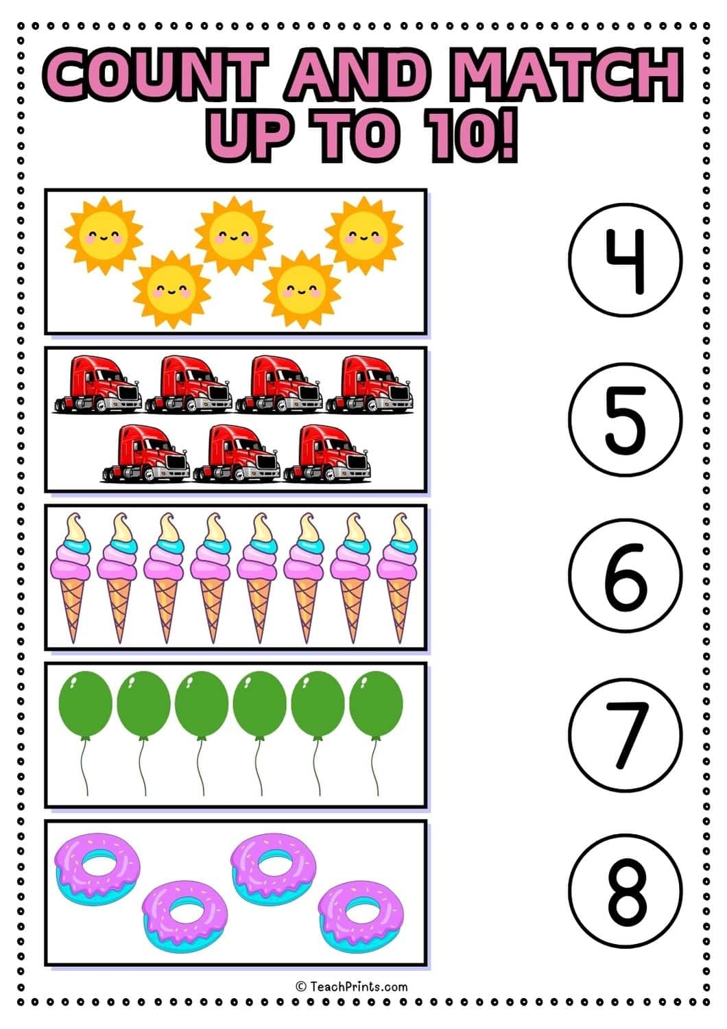 Free 1 10 Counting Worksheet Teach Prints