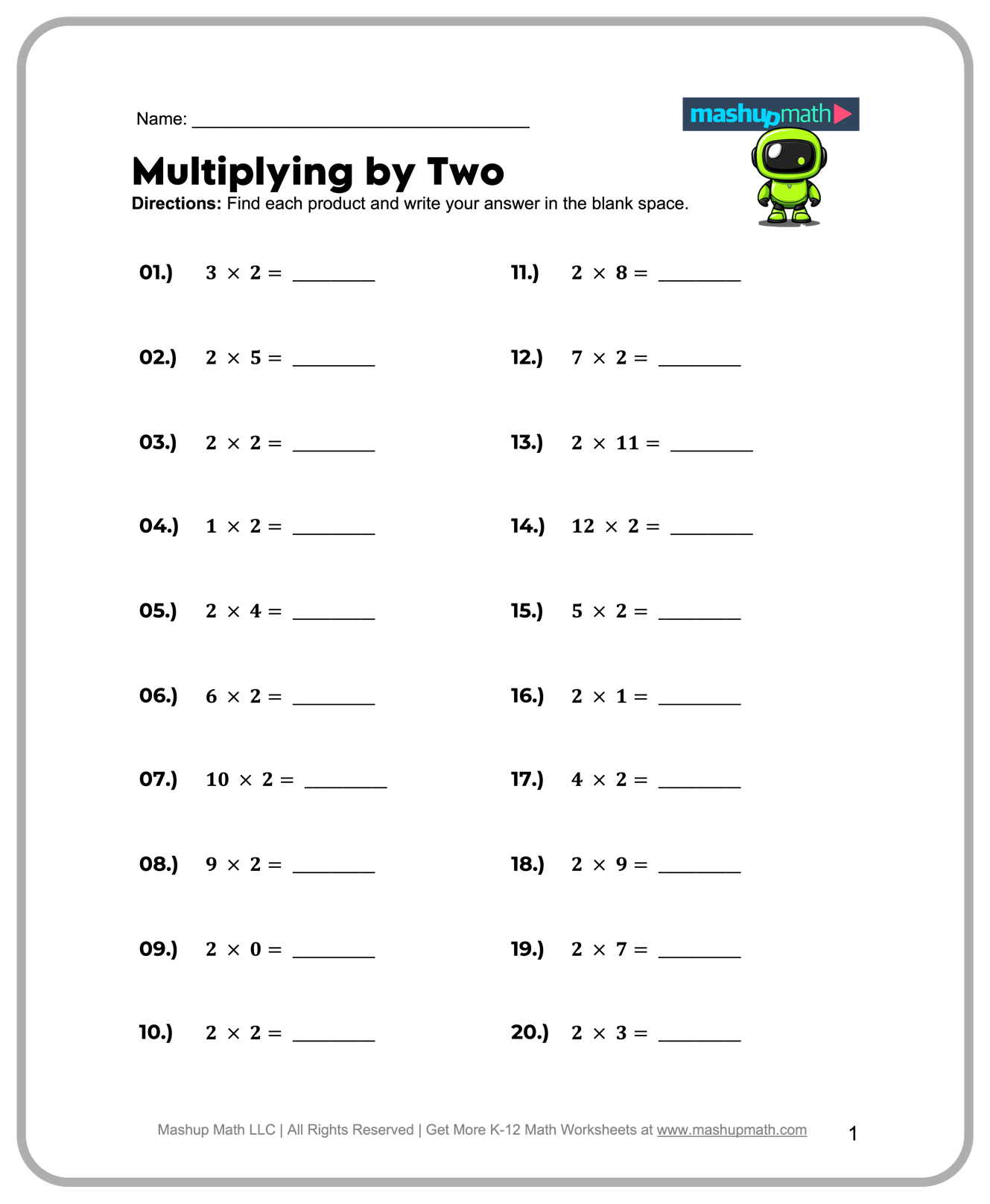 Second Grade Math Worksheet