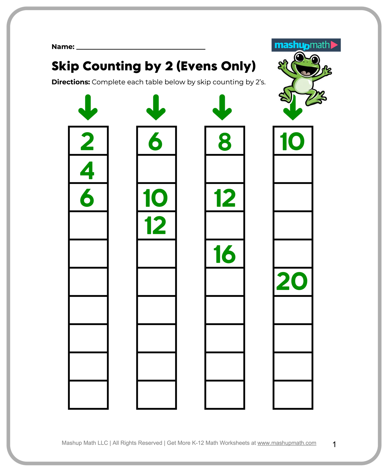Free 2nd Grade Math Worksheets Printable W Answers Mashup Math