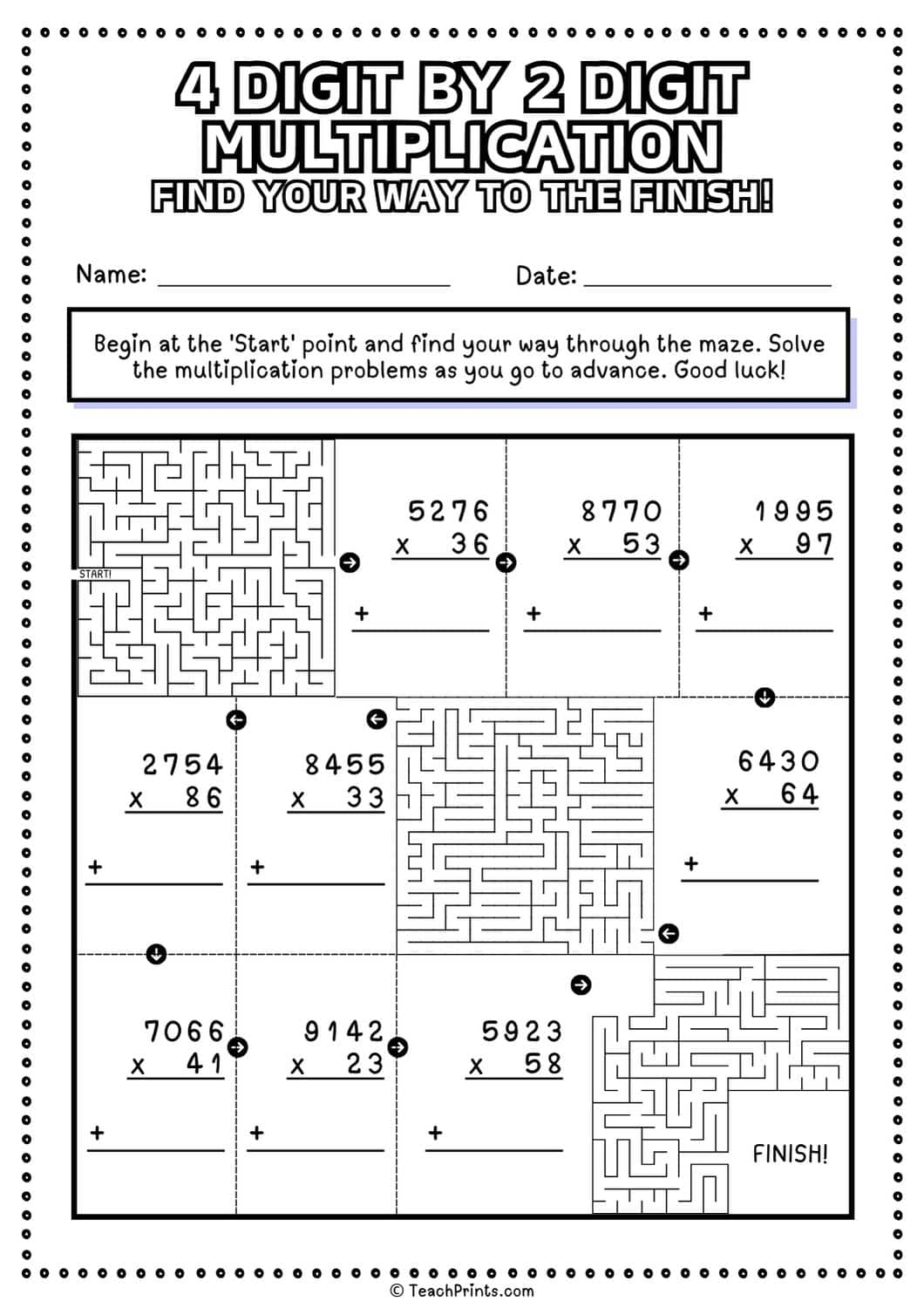 Free 4 Digit By 2 Digit Multiplication Worksheets Teach Prints Free 4 Digit By 2 Digit Multiplication Worksheets Teach Prints