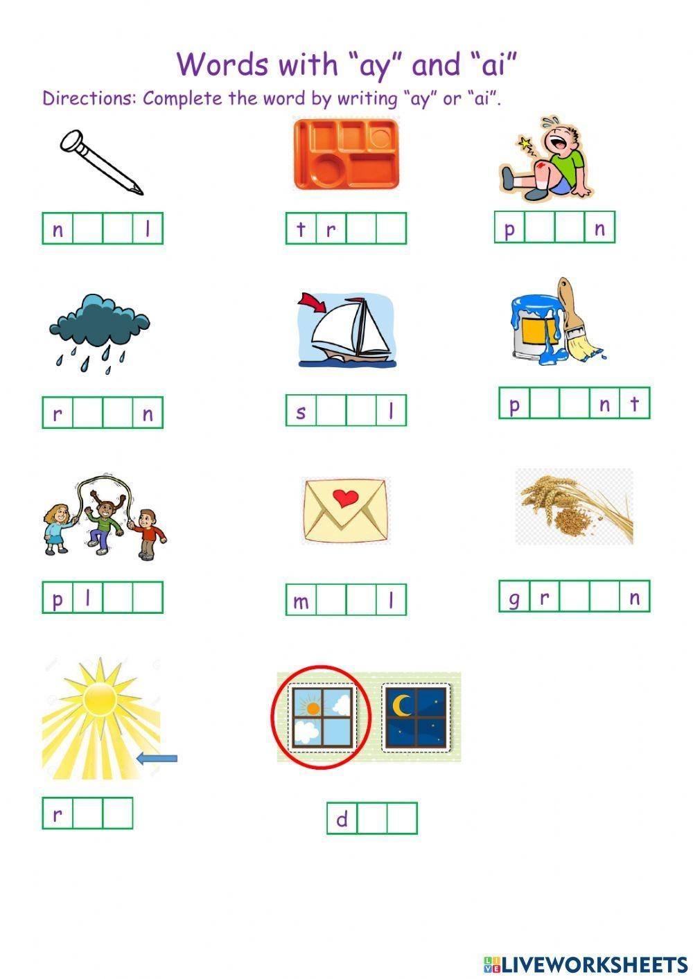 Free Ai Ay Worksheet Download Free Ai Ay Worksheet Png Images Free Worksheets On Clipart Library