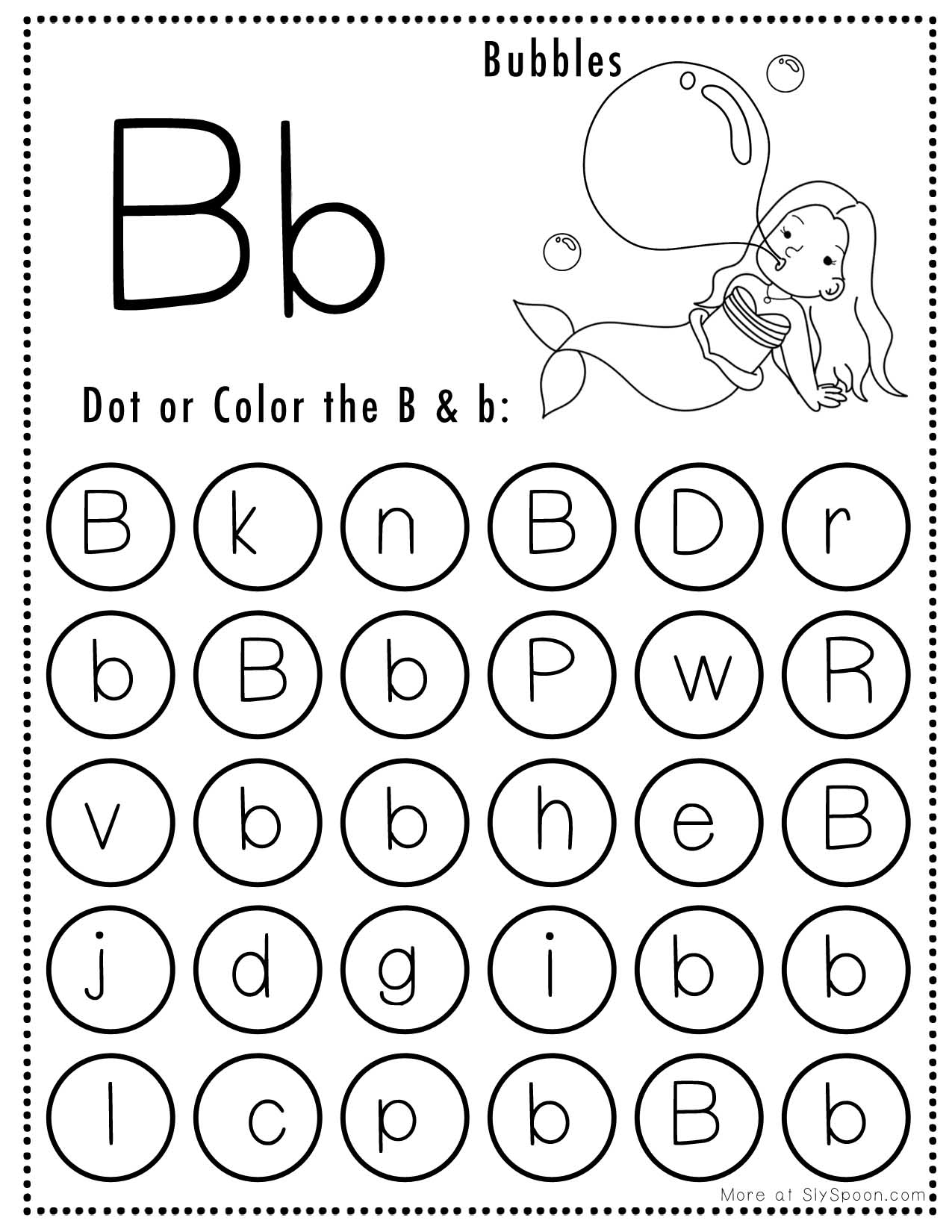 Free Alphabet Do A Dot Printables Worksheets Letter B Mermaid Free Alphabet Do A Dot Printables Worksheets Letter B Mermaid