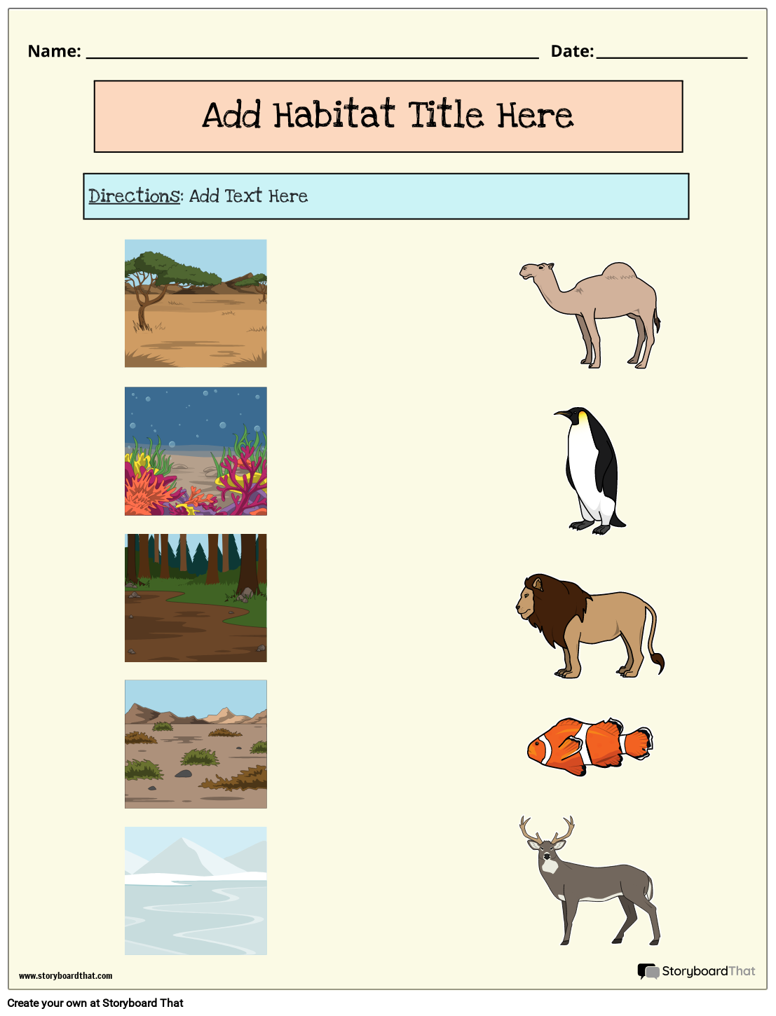 Free Animal Habitats Worksheets Activities U0026 Printables