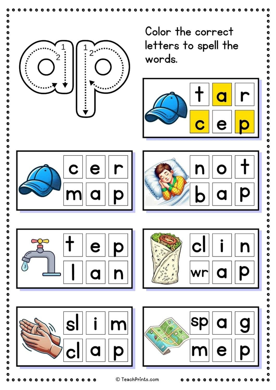 Free Ap Word Family Worksheets Teach Prints Free Ap Word Family Worksheets Teach Prints