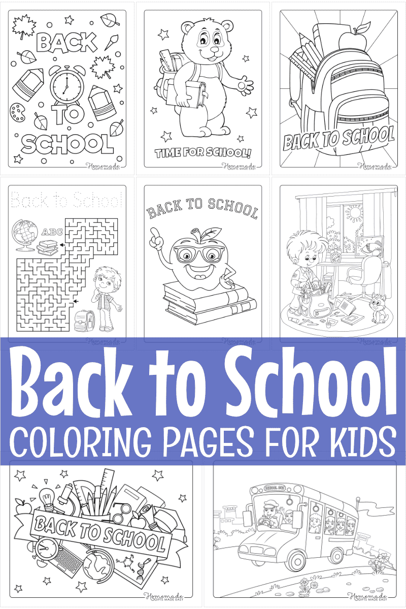 Free Back To School Coloring Pages For Kids Printable PDFs 