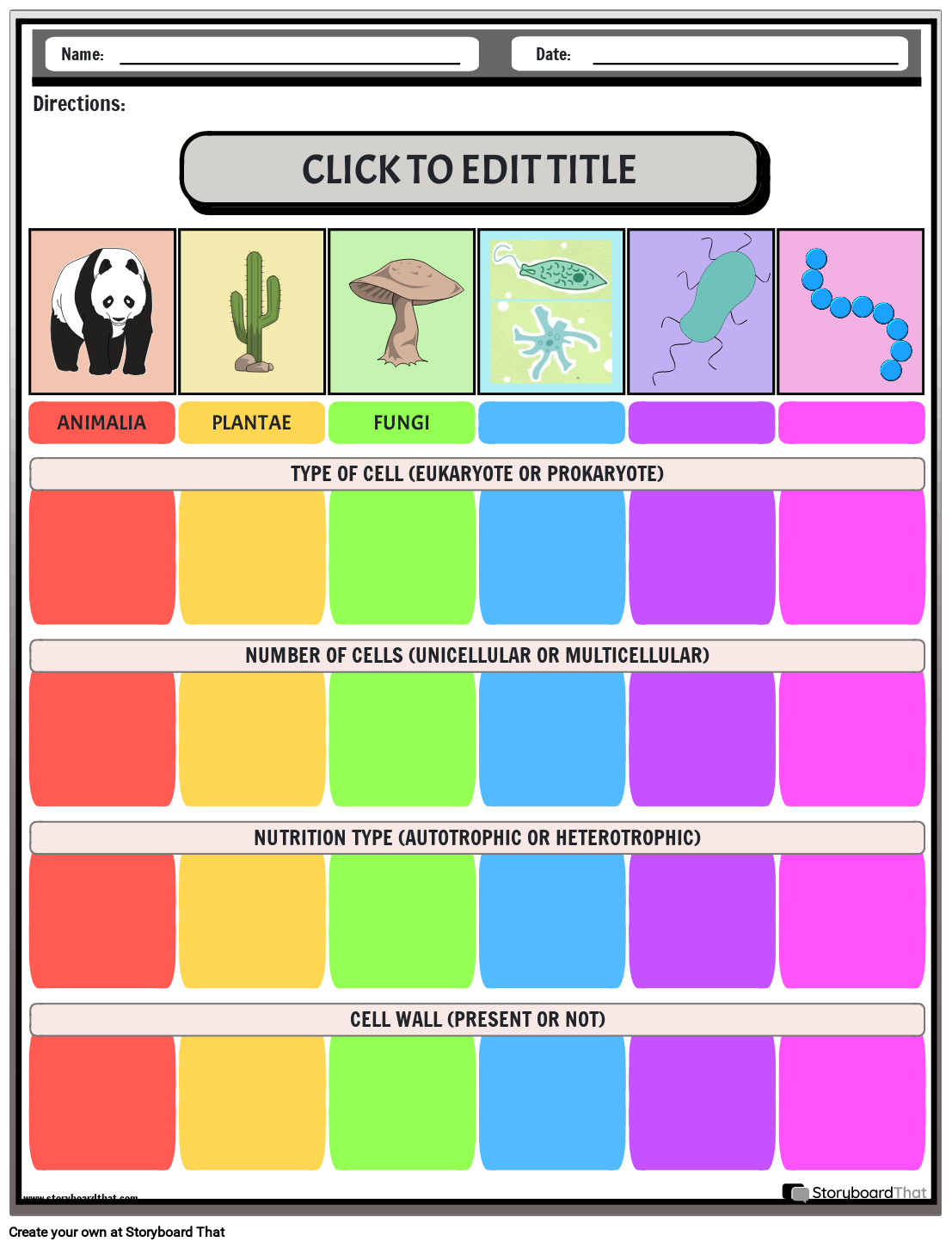 Free Biological Classification Worksheets By Storyboard That Free Biological Classification Worksheets By Storyboard That