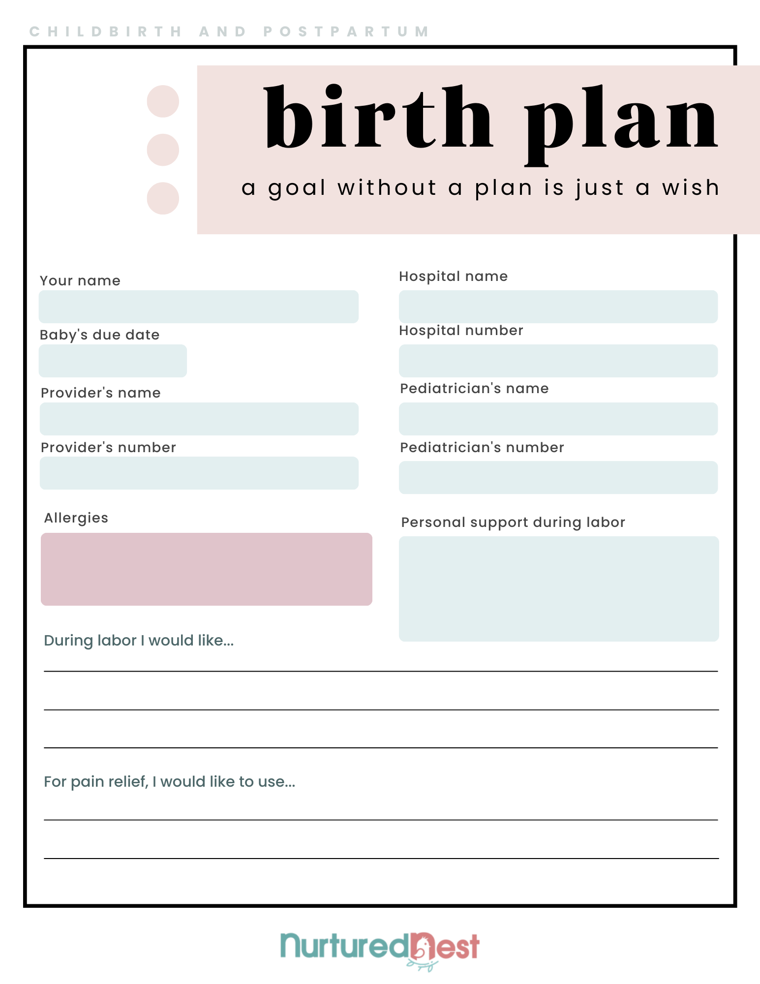 Free Birth Plan Template Online Childbirth Class Option Nurtured Nest Free Birth Plan Template Online Childbirth Class Option Nurtured Nest