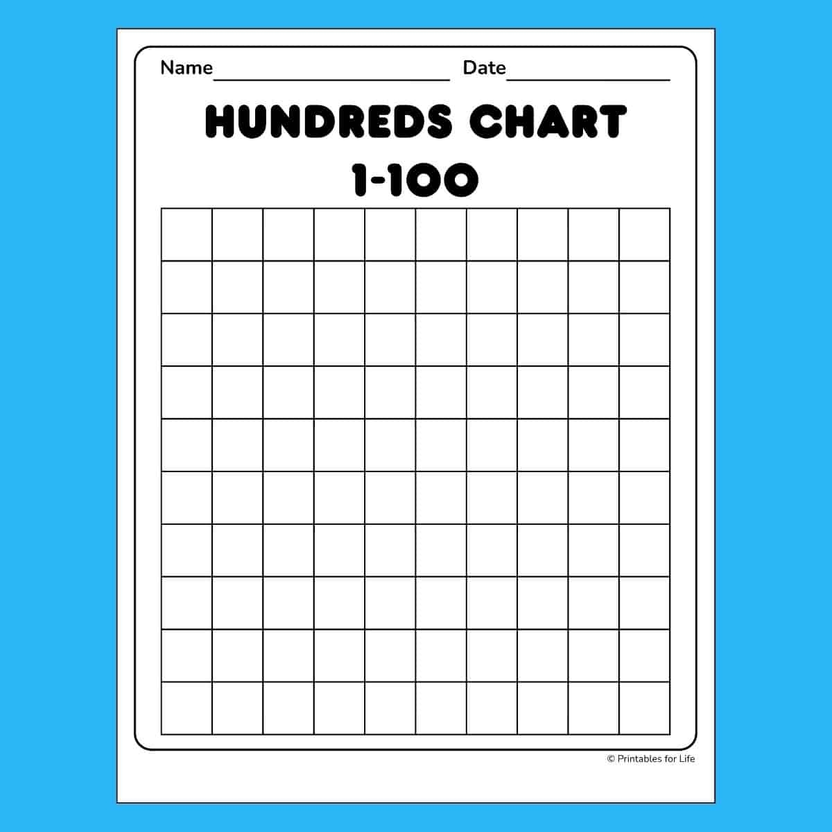 Hundred Chart Printable Worksheets