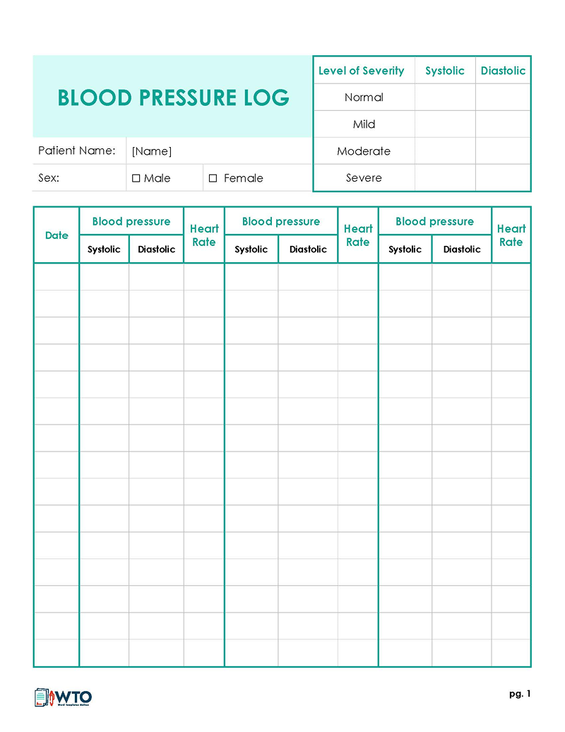 Printable Blood Pressure Worksheet Printable Blood Pressure Worksheet