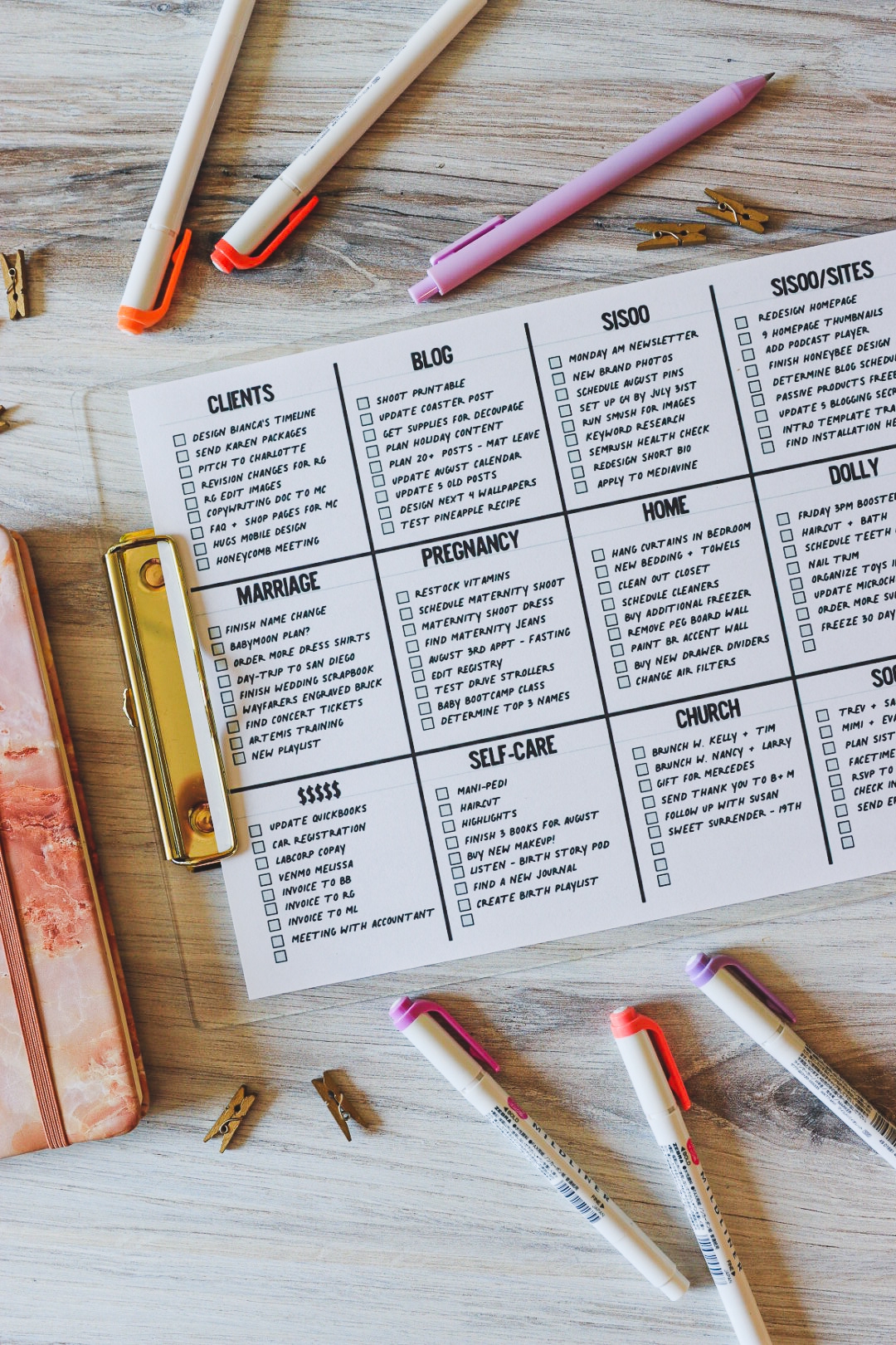 Printable Brain Dump Worksheet