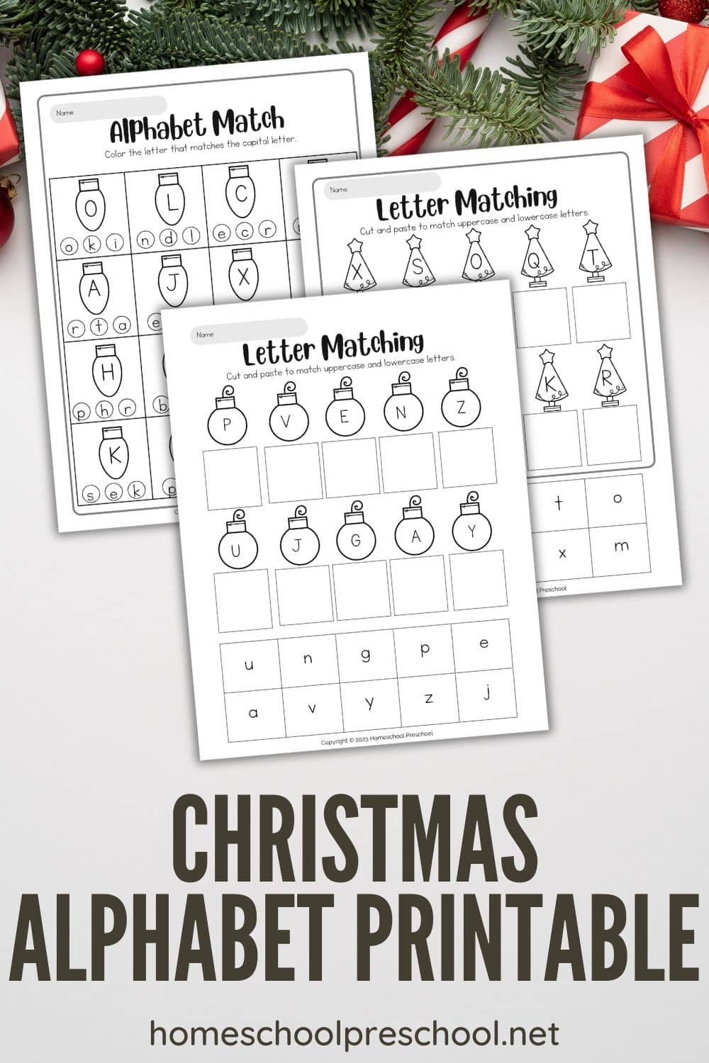 Free Christmas Alphabet Printable For Preschoolers