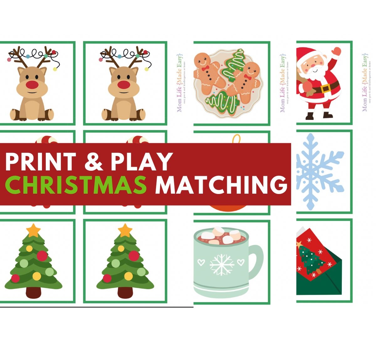 Free Christmas Printable Matching Game Mom Life Made Easy Free Christmas Printable Matching Game Mom Life Made Easy