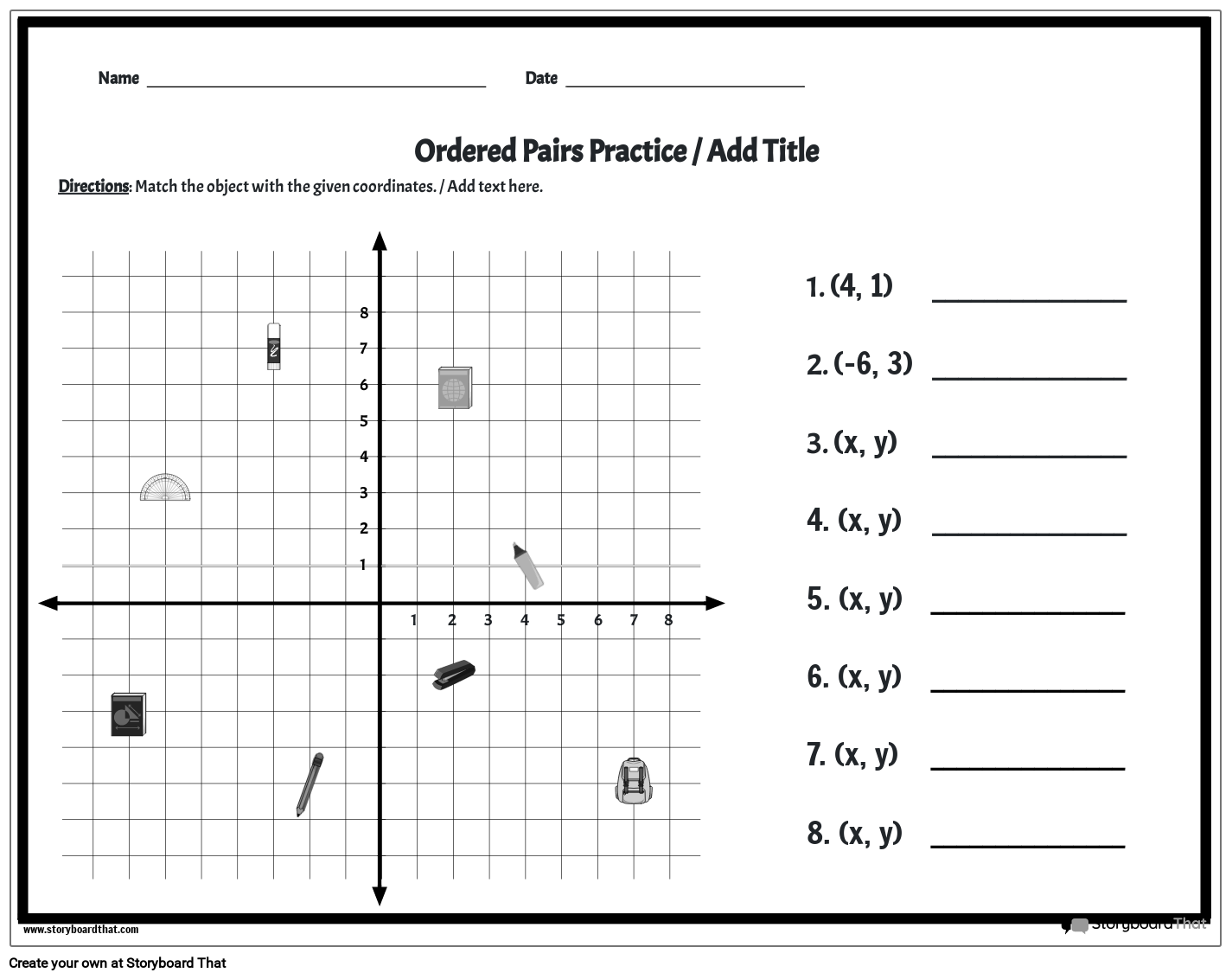 Free Printable Coordinate Geometry Worksheets