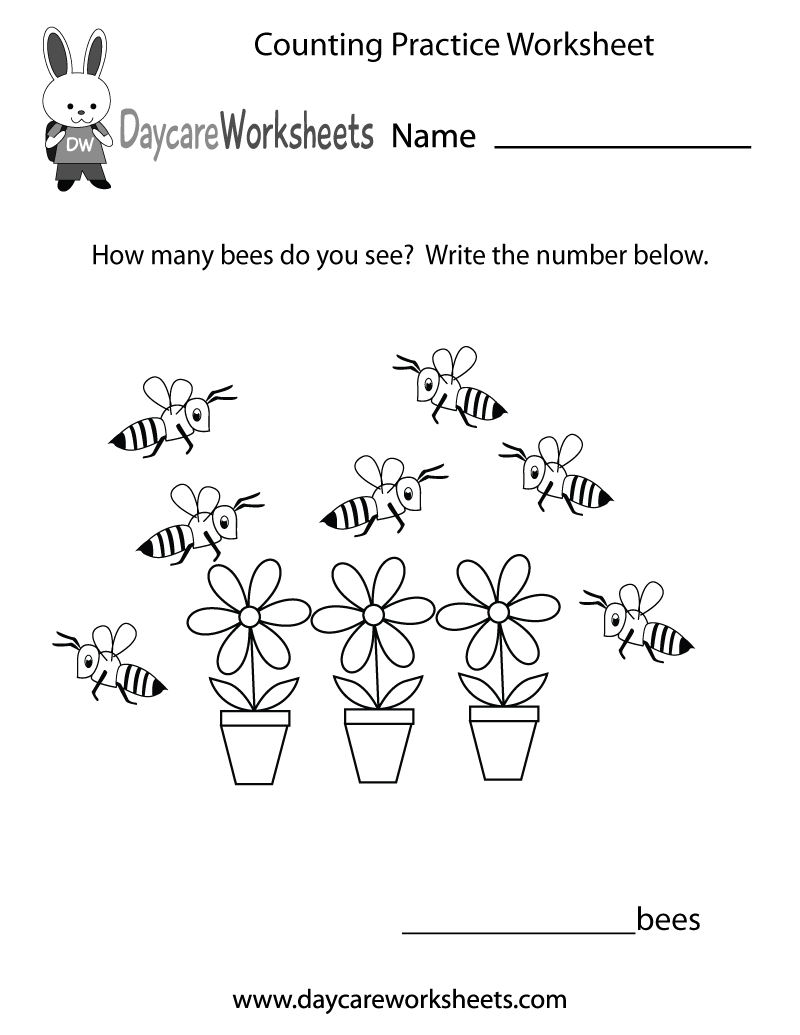 Free Counting Practice Worksheet For Preschool Free Counting Practice Worksheet For Preschool