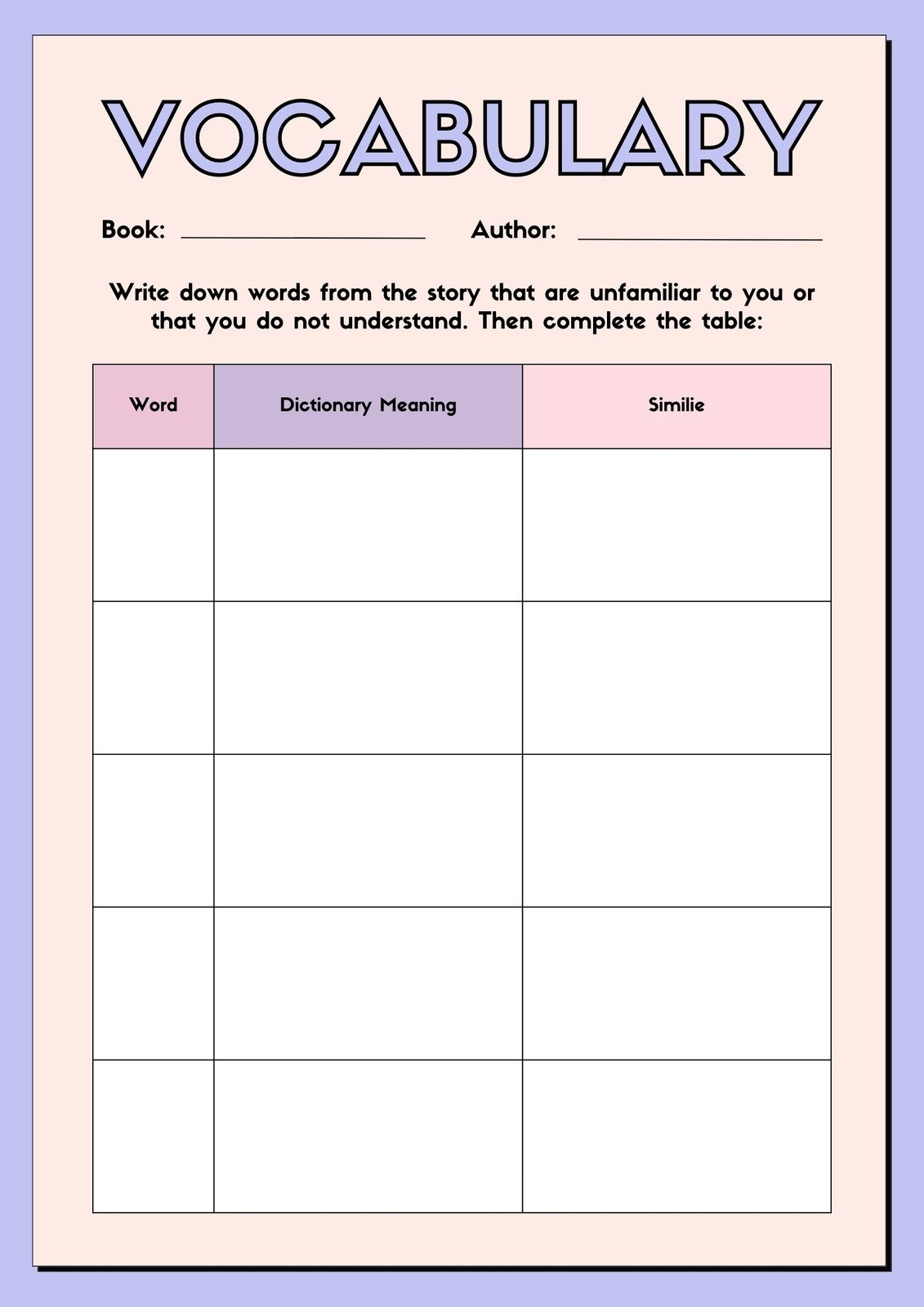 Free Custom And Printable Reading Worksheet Templates Canva Free Custom And Printable Reading Worksheet Templates Canva