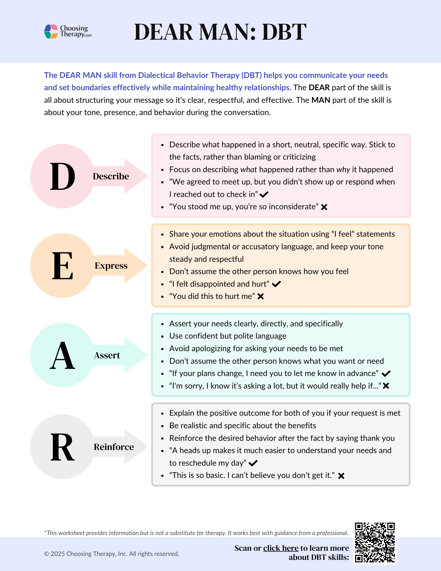 Free DBT DEAR MAN Worksheet Printable PDF ChoosingTherapy Free DBT DEAR MAN Worksheet Printable PDF ChoosingTherapy
