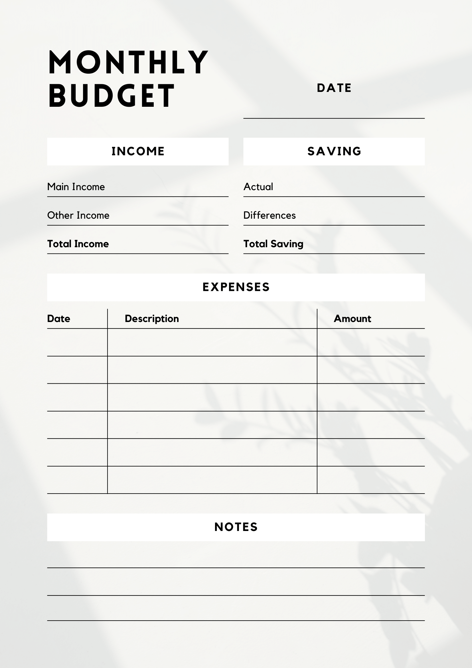 Free Printable Printable Budget Worksheet Pdf -