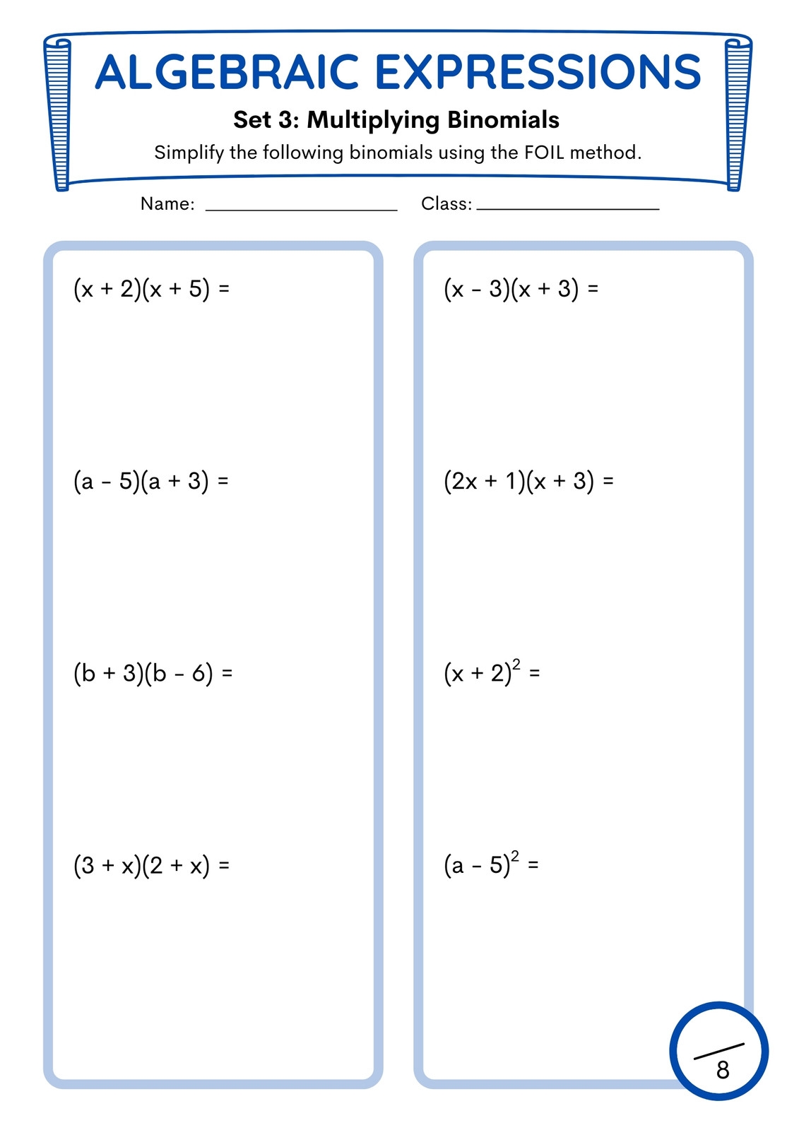 Free FOIL Worksheets Printables Worksheets Library Free FOIL Worksheets Printables Worksheets Library