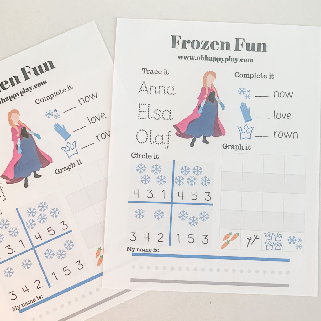 FREE Frozen Printable Worksheet Oh Happy Play FREE Frozen Printable Worksheet Oh Happy Play