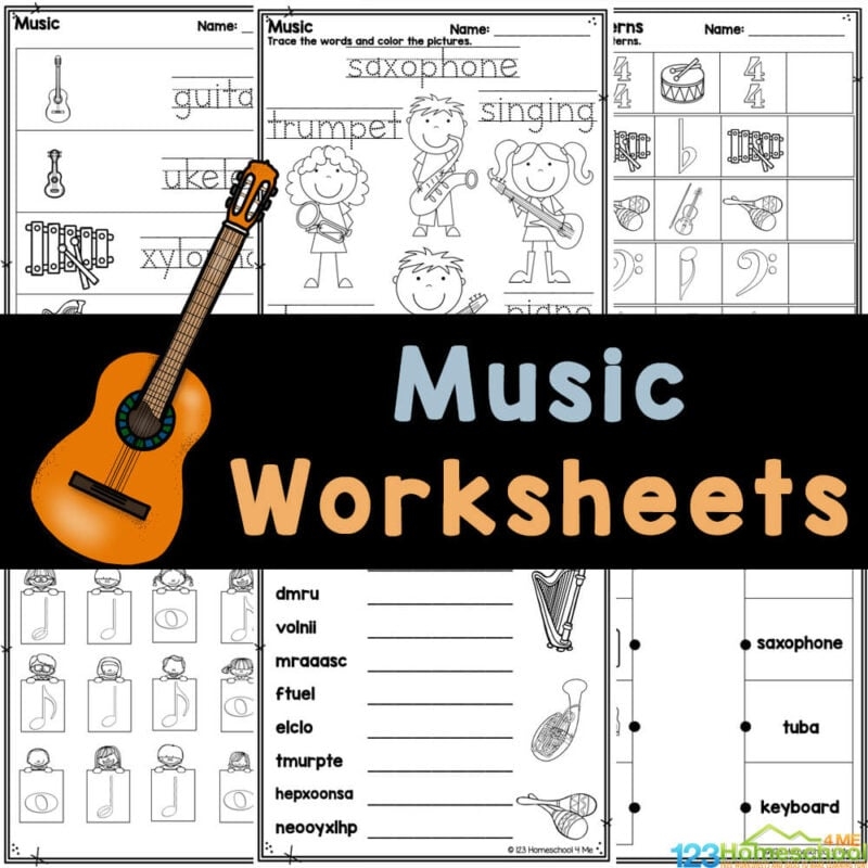 FREE Fun Music Worksheets Musical Instruments Theory U0026 More