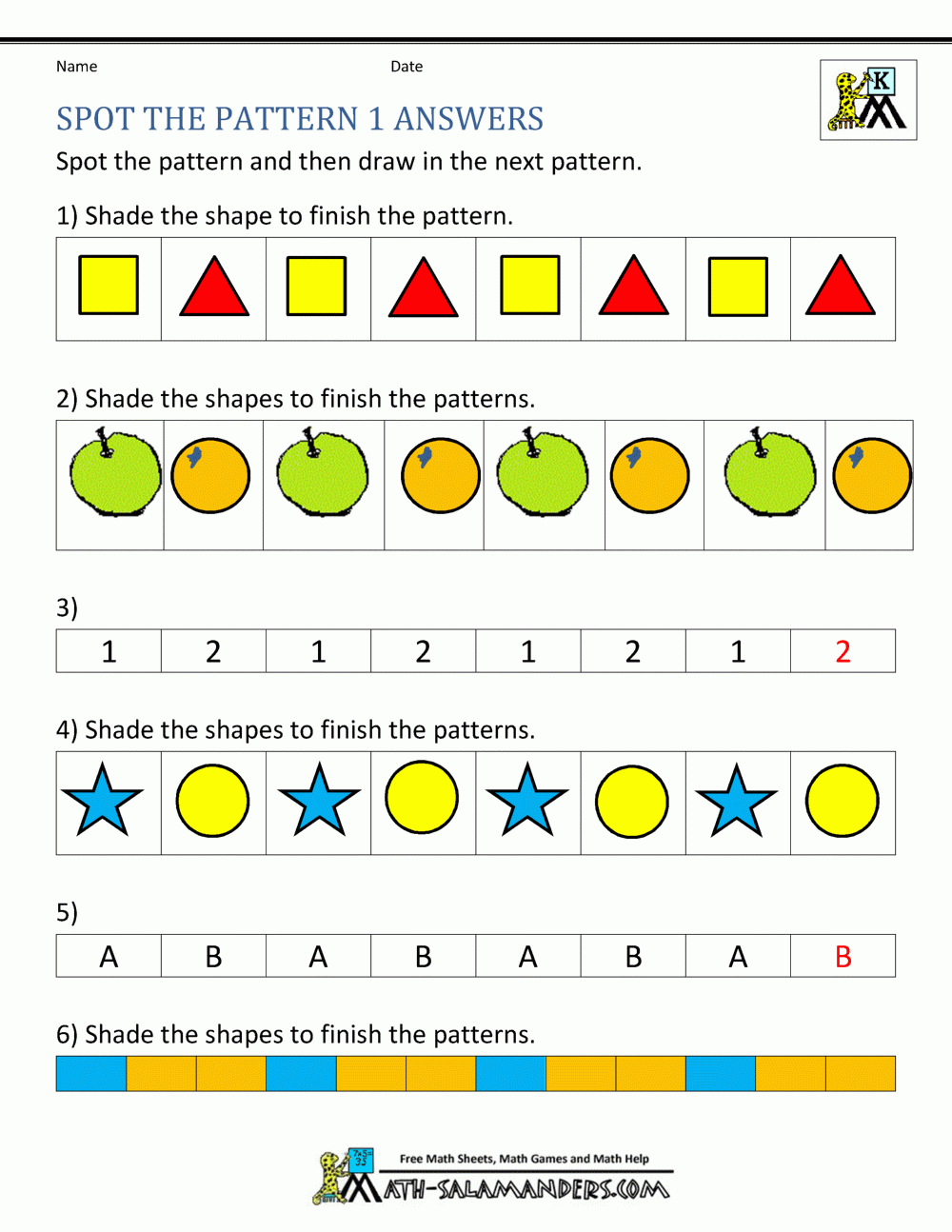 Free Printable Algebraic Patterns Worksheet Free Printable Algebraic Patterns Worksheet