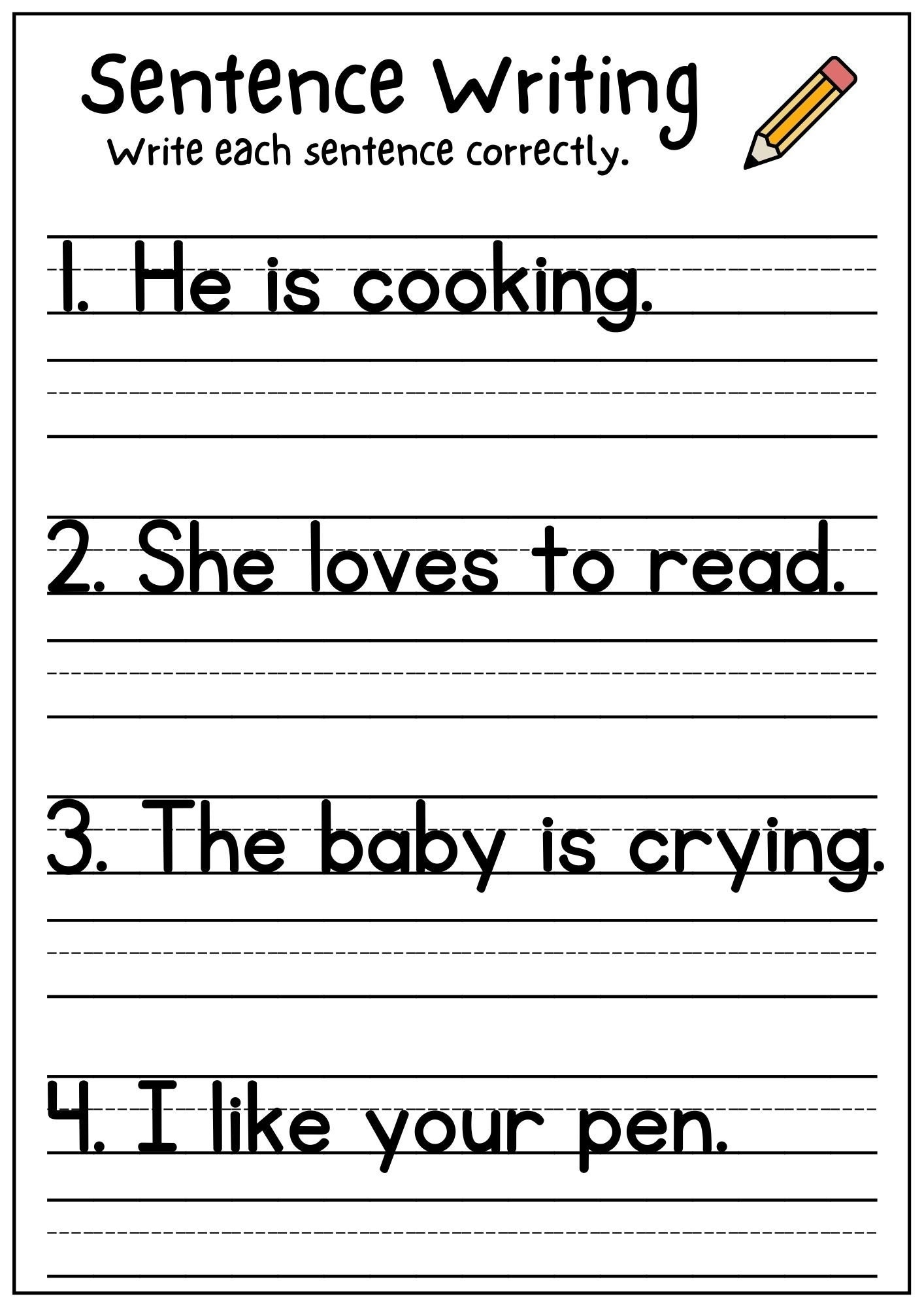 Free Kindergarten Writing Sentences Worksheets Active Little Free Kindergarten Writing Sentences Worksheets Active Little