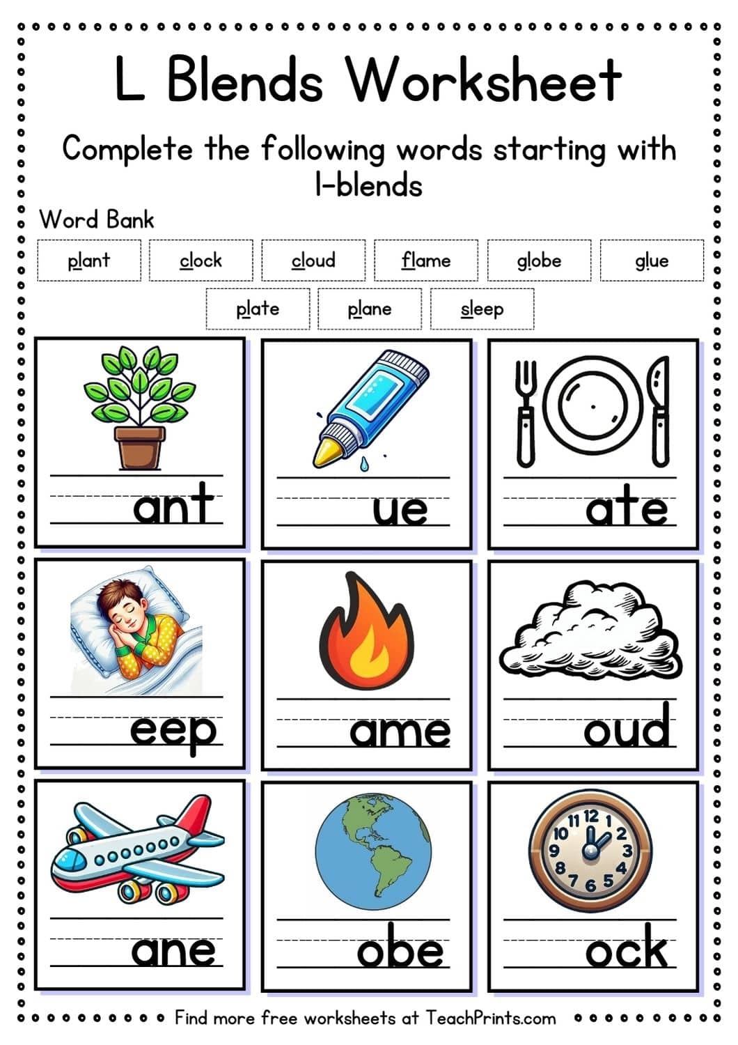 Free Blend Worksheets For Kindergarten Free Blend Worksheets For Kindergarten