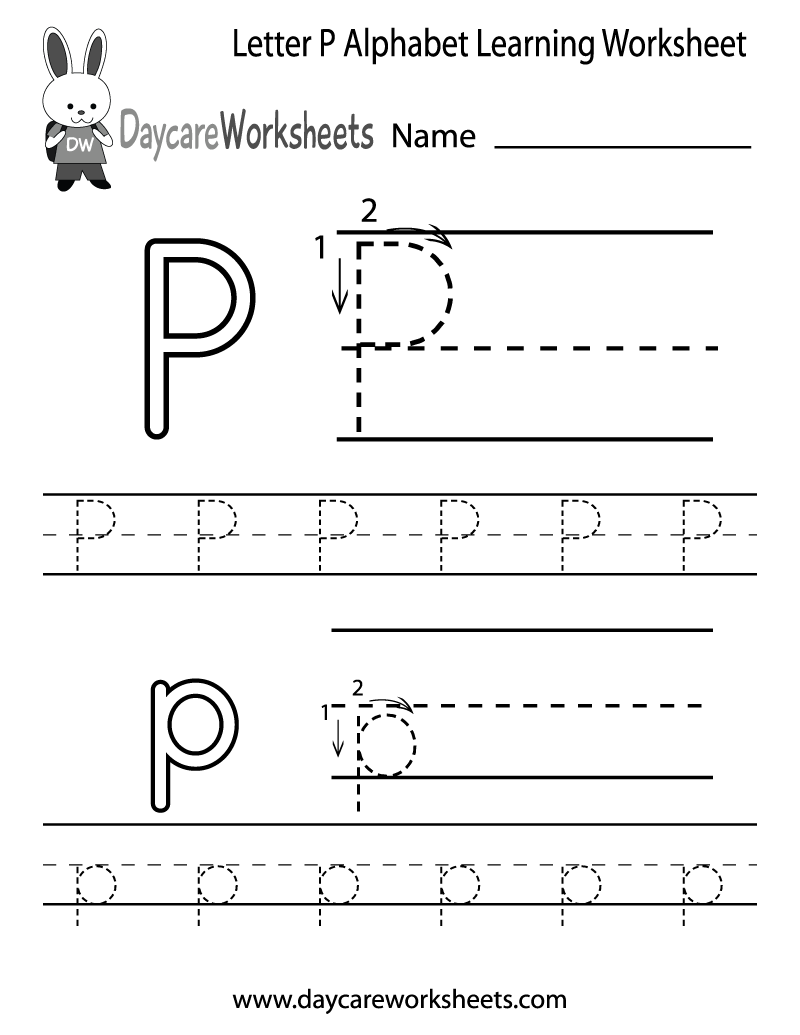 Free Letter P Alphabet Learning Worksheet For Preschool Free Letter P Alphabet Learning Worksheet For Preschool