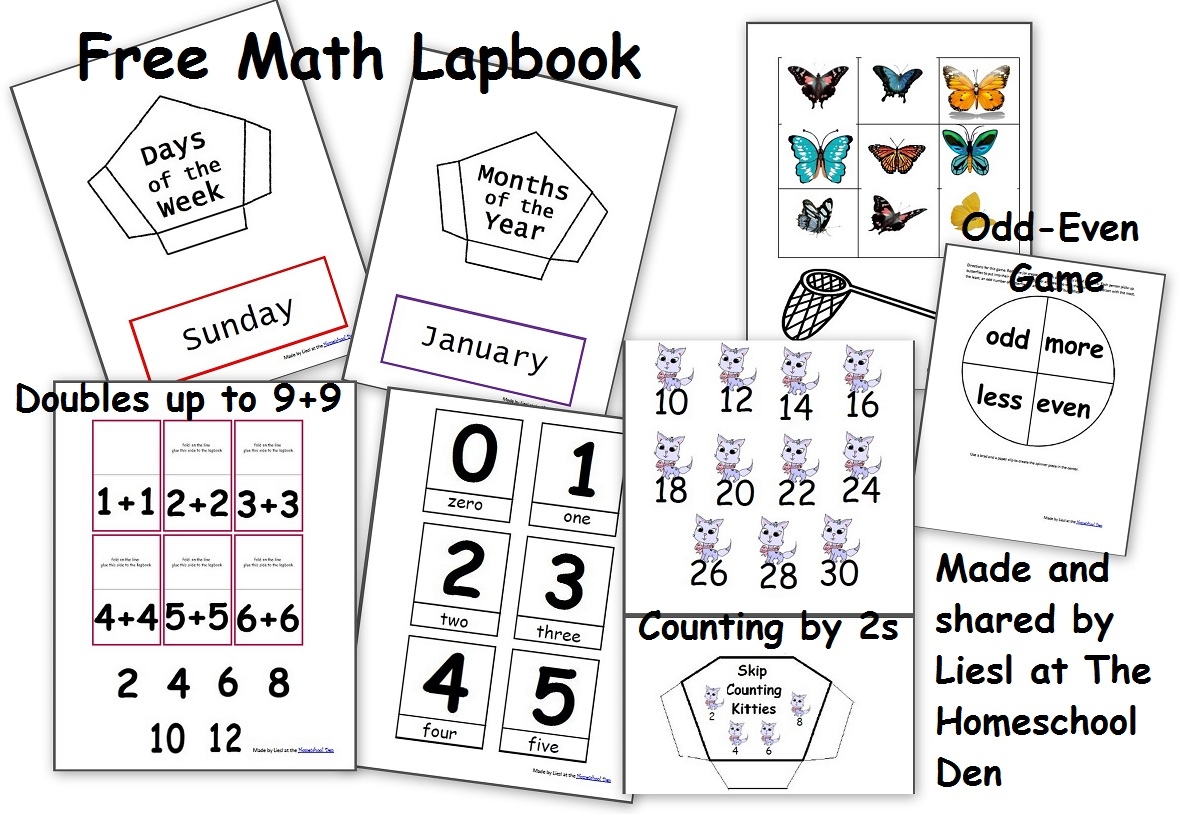 Free Math Lapbook PreK K 1st Grade Homeschool Den Free Math Lapbook PreK K 1st Grade Homeschool Den