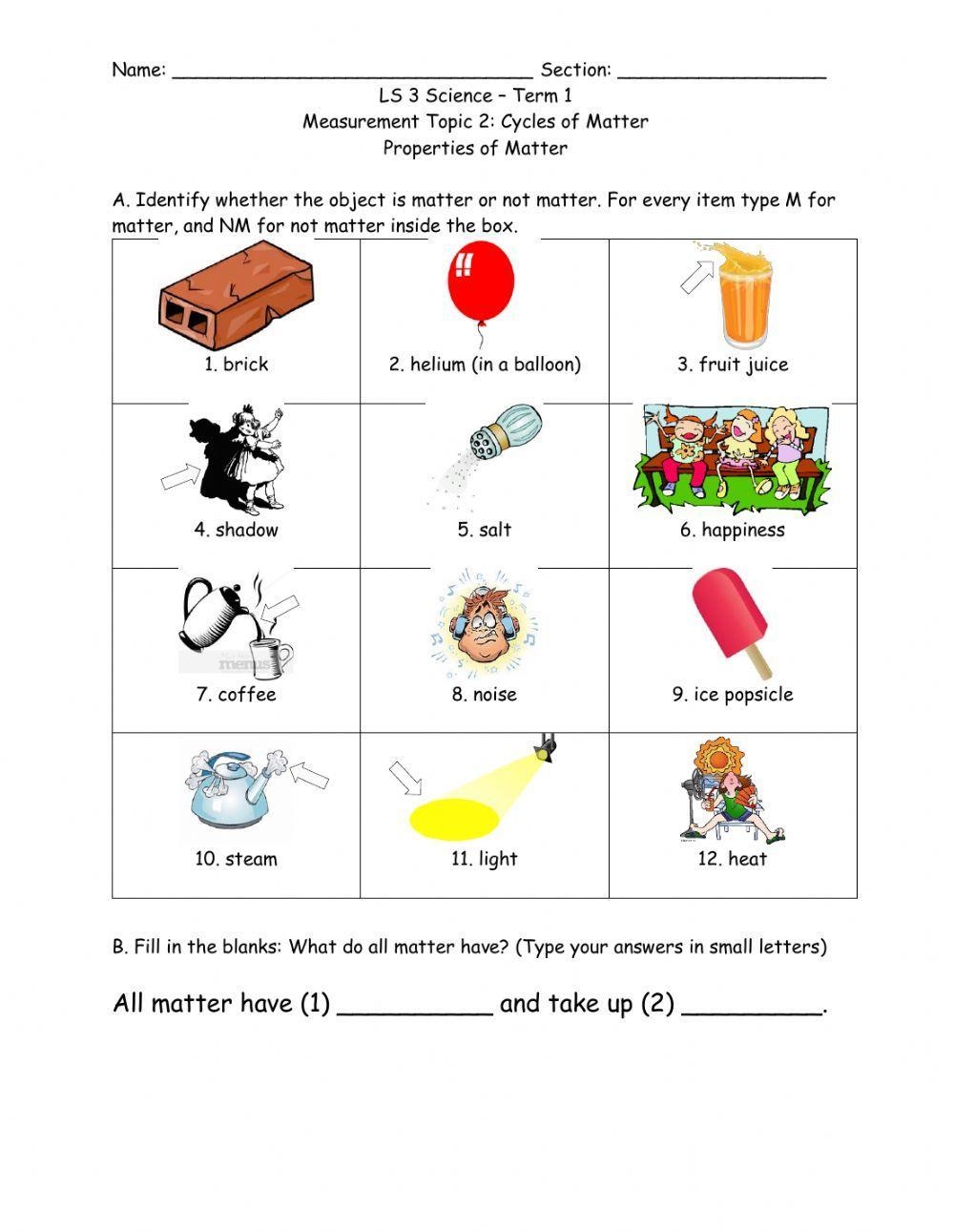 Free Matter Worksheet 2nd Grade Download Free Matter Worksheet 2nd Grade Png Images Free Worksheets On Clipart Library