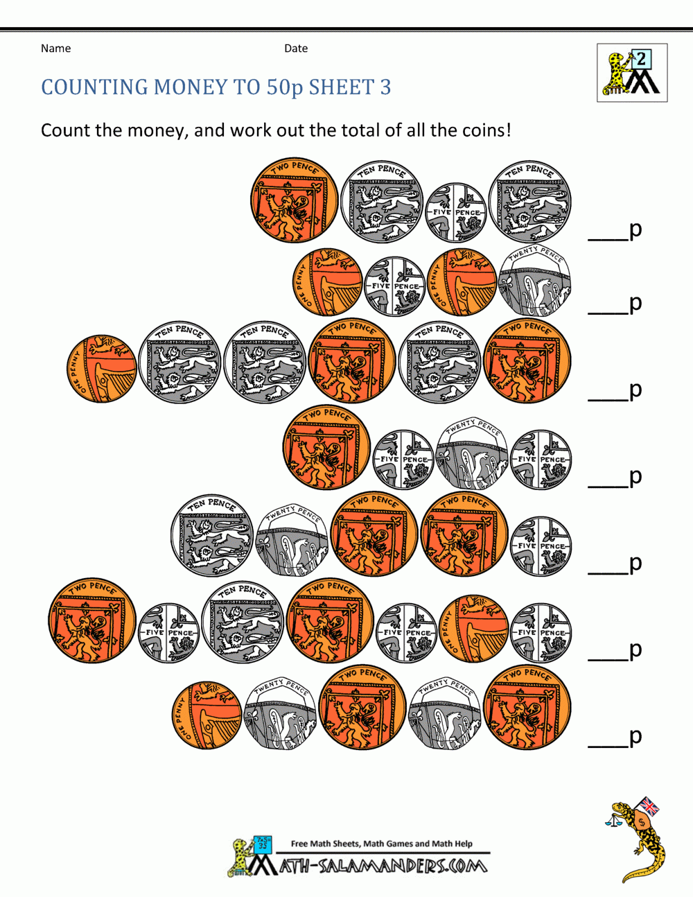 Free Money Worksheets UK Coins Free Money Worksheets UK Coins