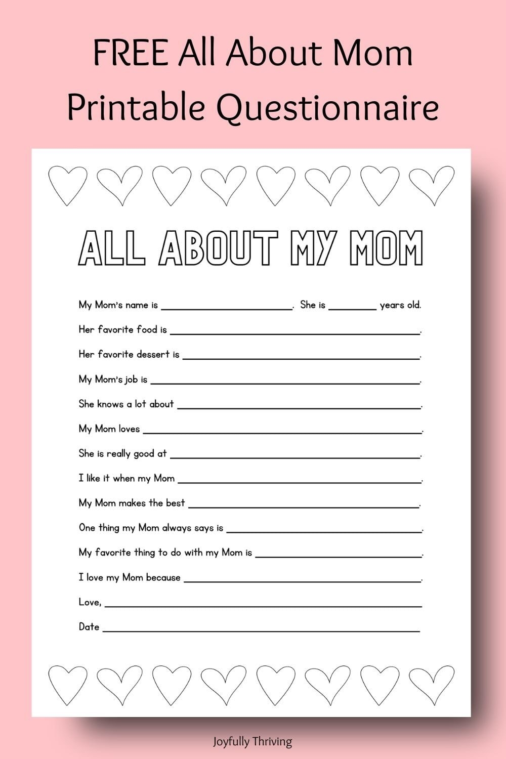 Free Mother s Day Printable Questionnaires A Special Gift Idea Free Mother s Day Printable Questionnaires A Special Gift Idea