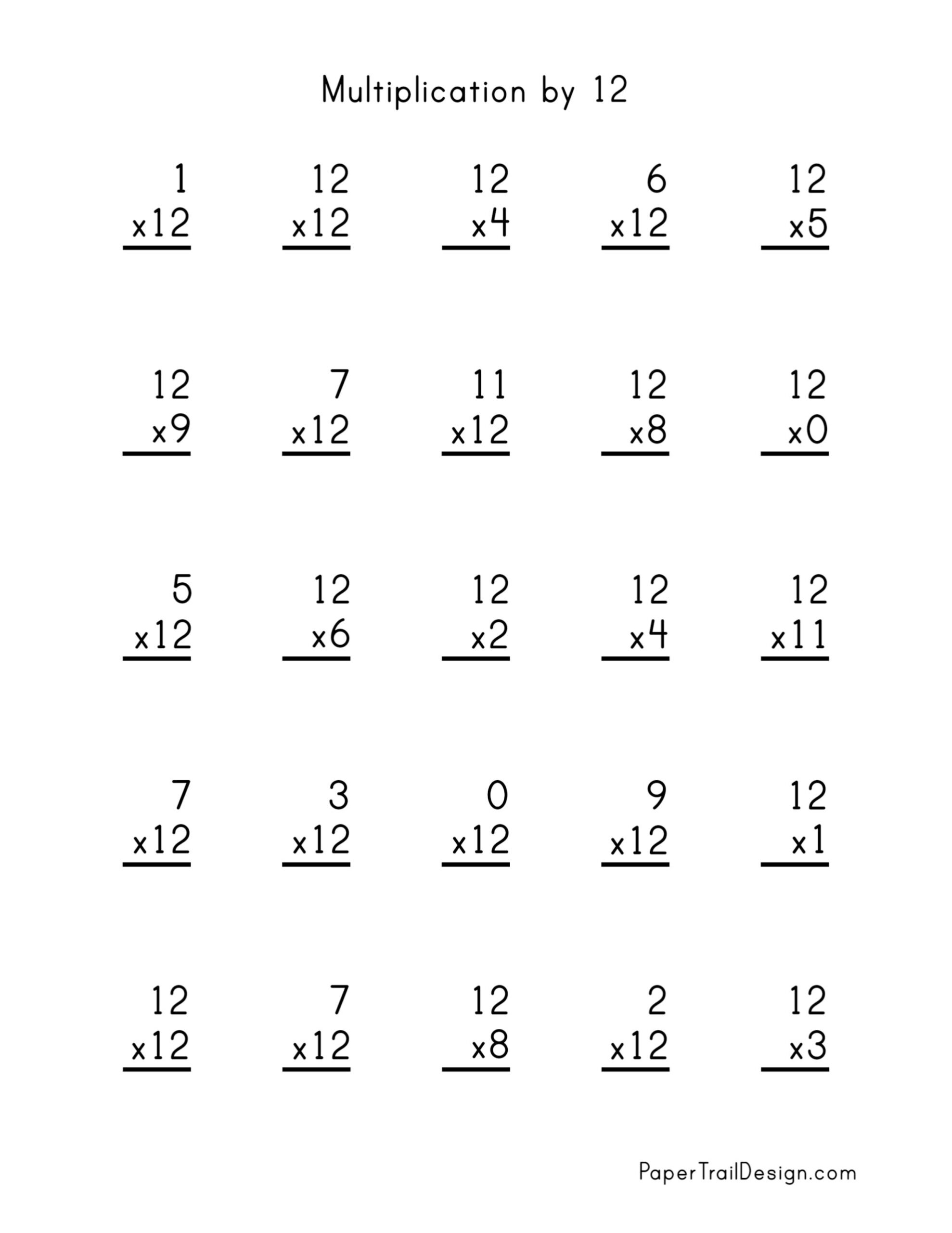 Free Multiplication Worksheets 1 12 Paper Trail Design Free Multiplication Worksheets 1 12 Paper Trail Design