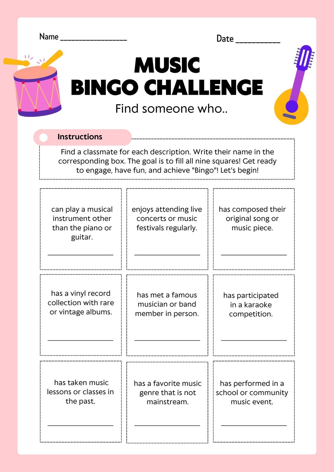 Free Music Worksheet Templates To Edit And Print Canva