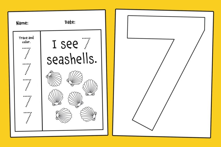 FREE Number 7 Worksheets For Preschool The Hollydog Blog