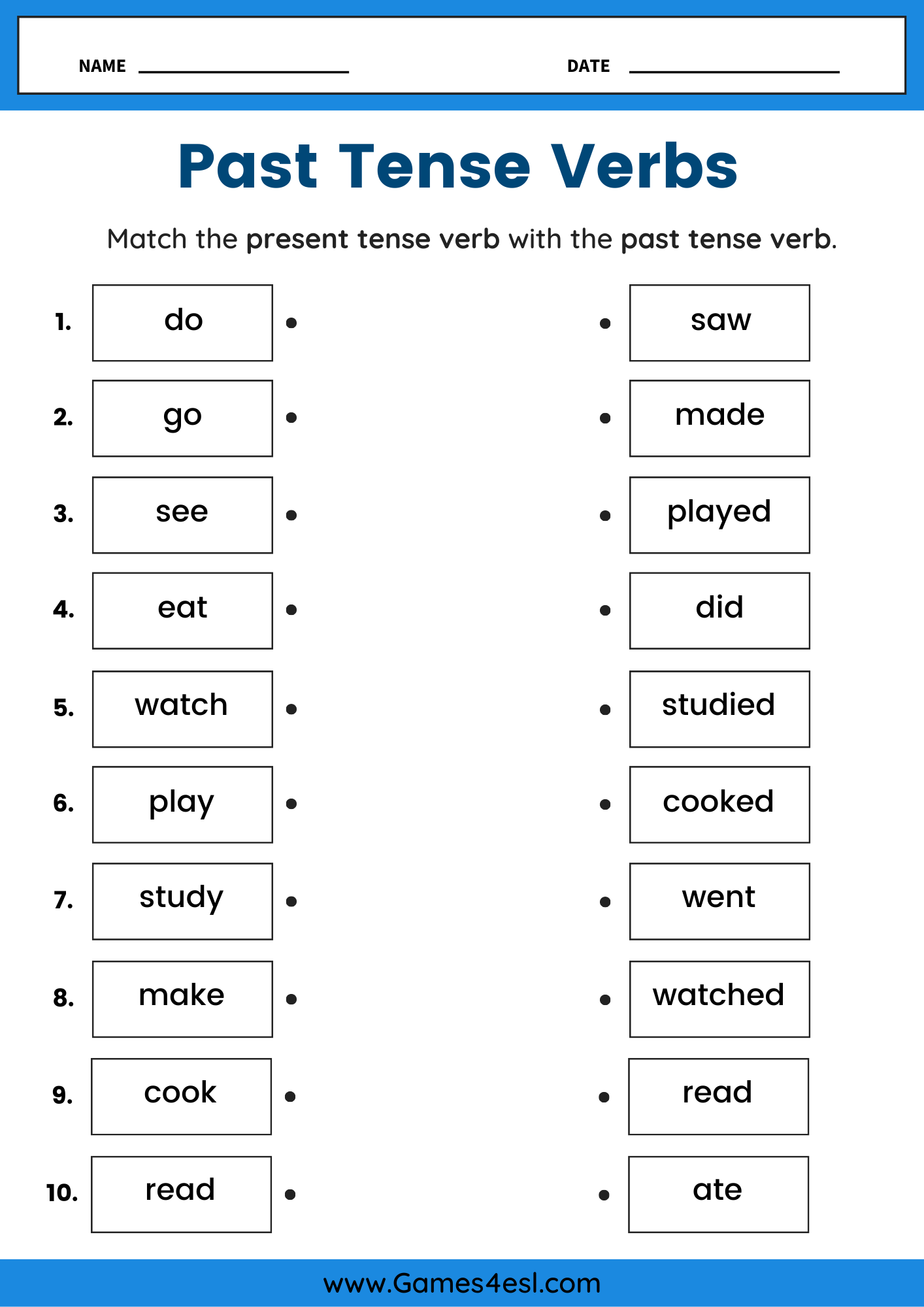 Esol Printable Worksheets