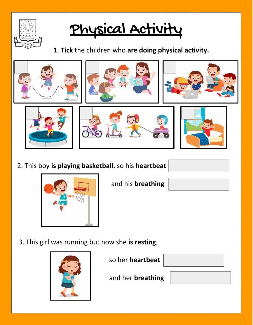 Free Physical Activity Worksheet Download Free Physical Activity 