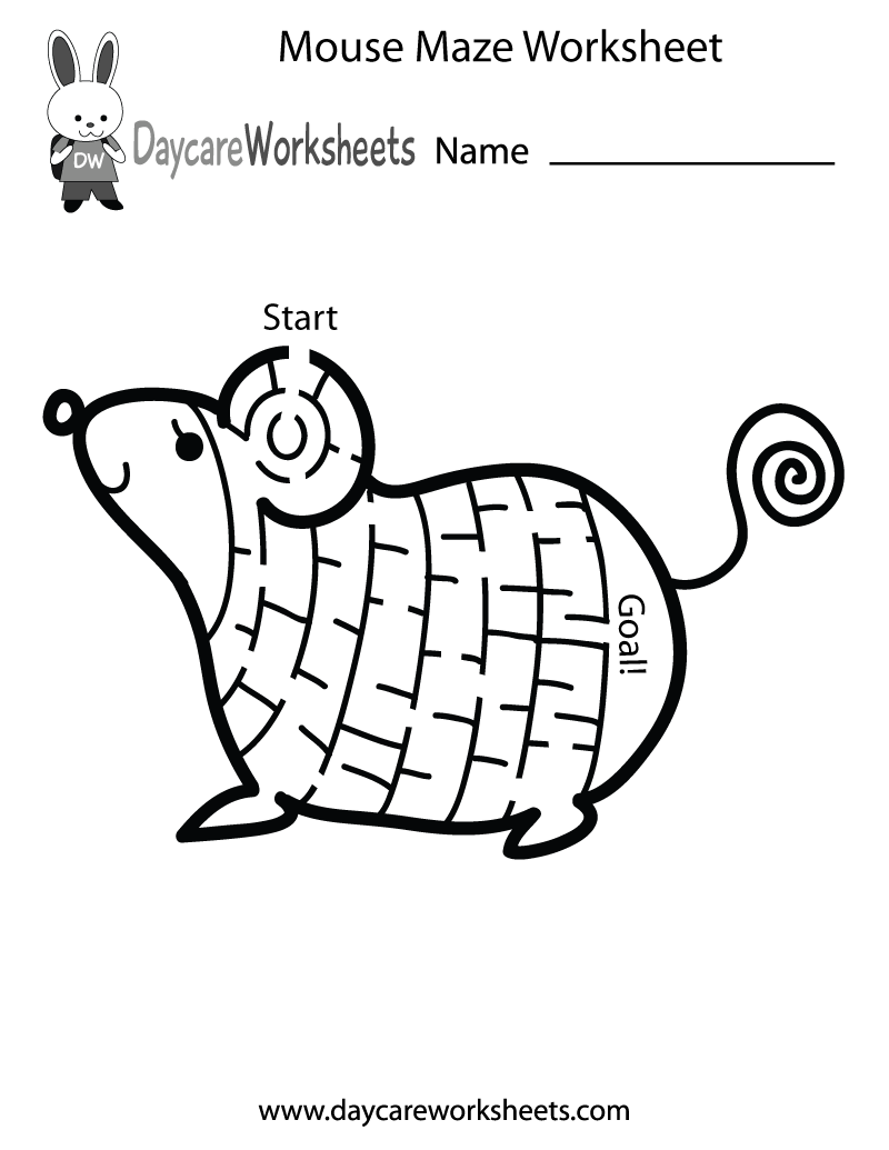 Free Preschool Mouse Maze Worksheet Free Preschool Mouse Maze Worksheet