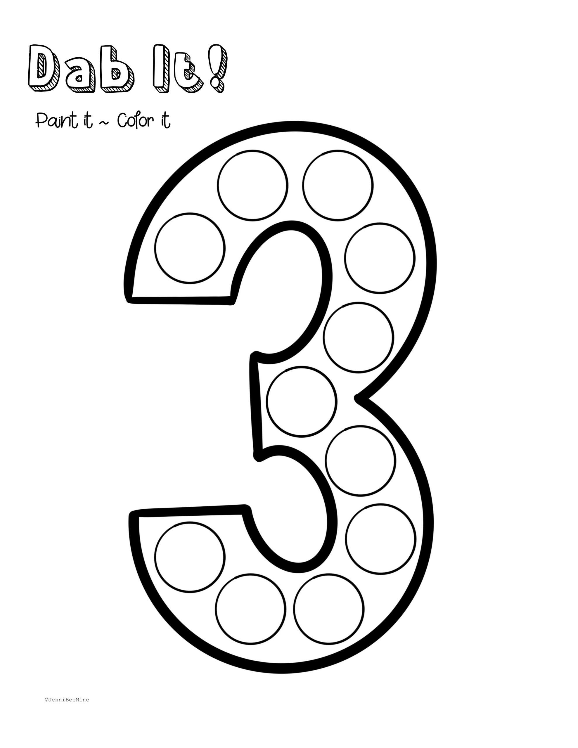 Printable Numbers For Preschoolers