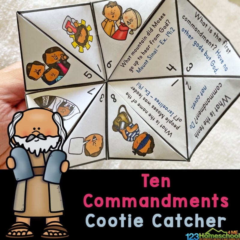 FREE Printable 10 Commandments Cootie Catcher Activity For Kids FREE Printable 10 Commandments Cootie Catcher Activity For Kids