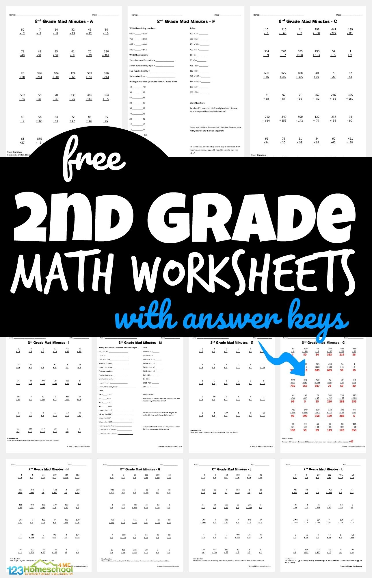  FREE Printable 2nd Grade Math Minutes Worksheets Pdf