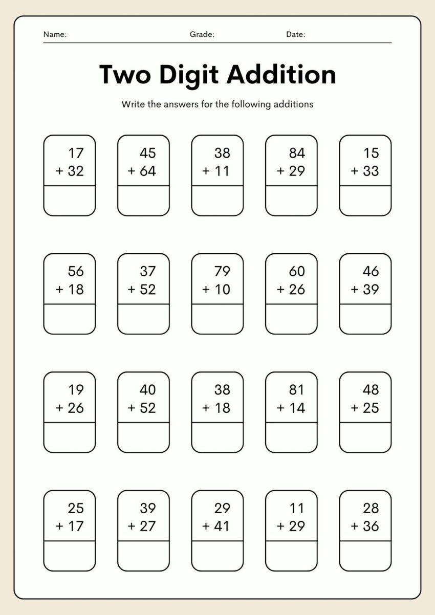 Free Printable 2nd Grade Math Worksheets Canva